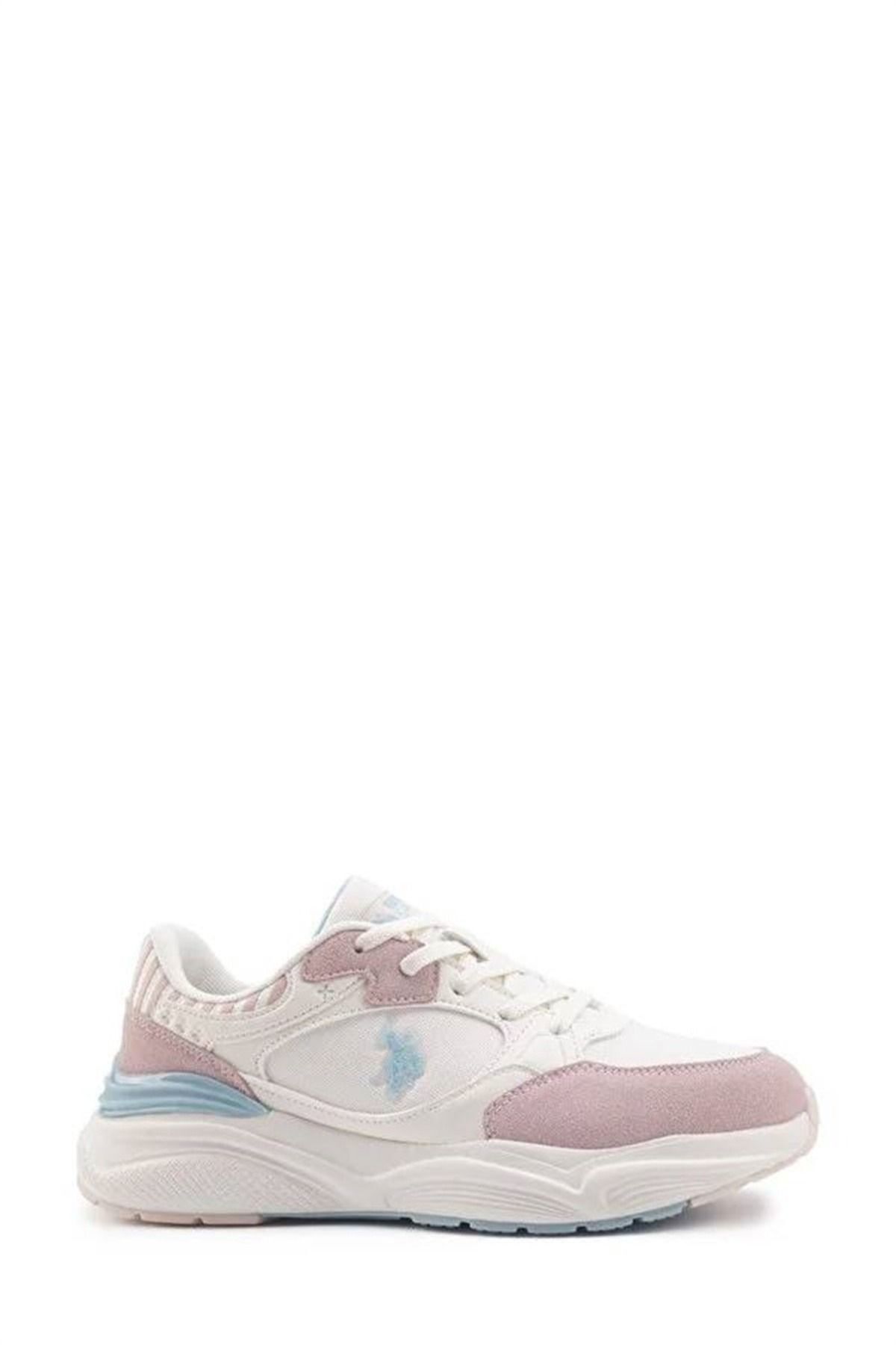 اسنیکر نود زنانه پایه. چوگان Assn. کفش ورزشی Bej Pudra Blue BLOSSOM 4FX U.S. Polo Assn.
