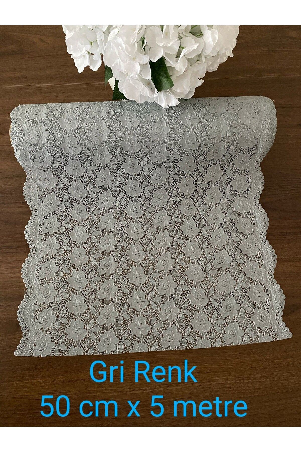 Blue Home Dantel Pvc Buz Dolabı Ayakkabılık Raf Dolap Çekmece Örtüsü / Eni : 50 cm x 5 Mt RENK GRİ- K.GÜL02