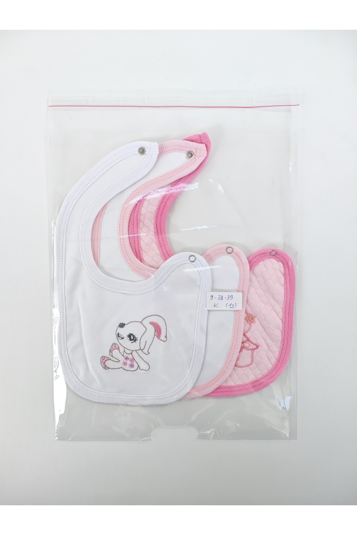Tomuycuk-100% Cotton 3-Piece Baby Girl Bib Collar Baby Bib Double Layer Snap Scarf Drool Bib 6
