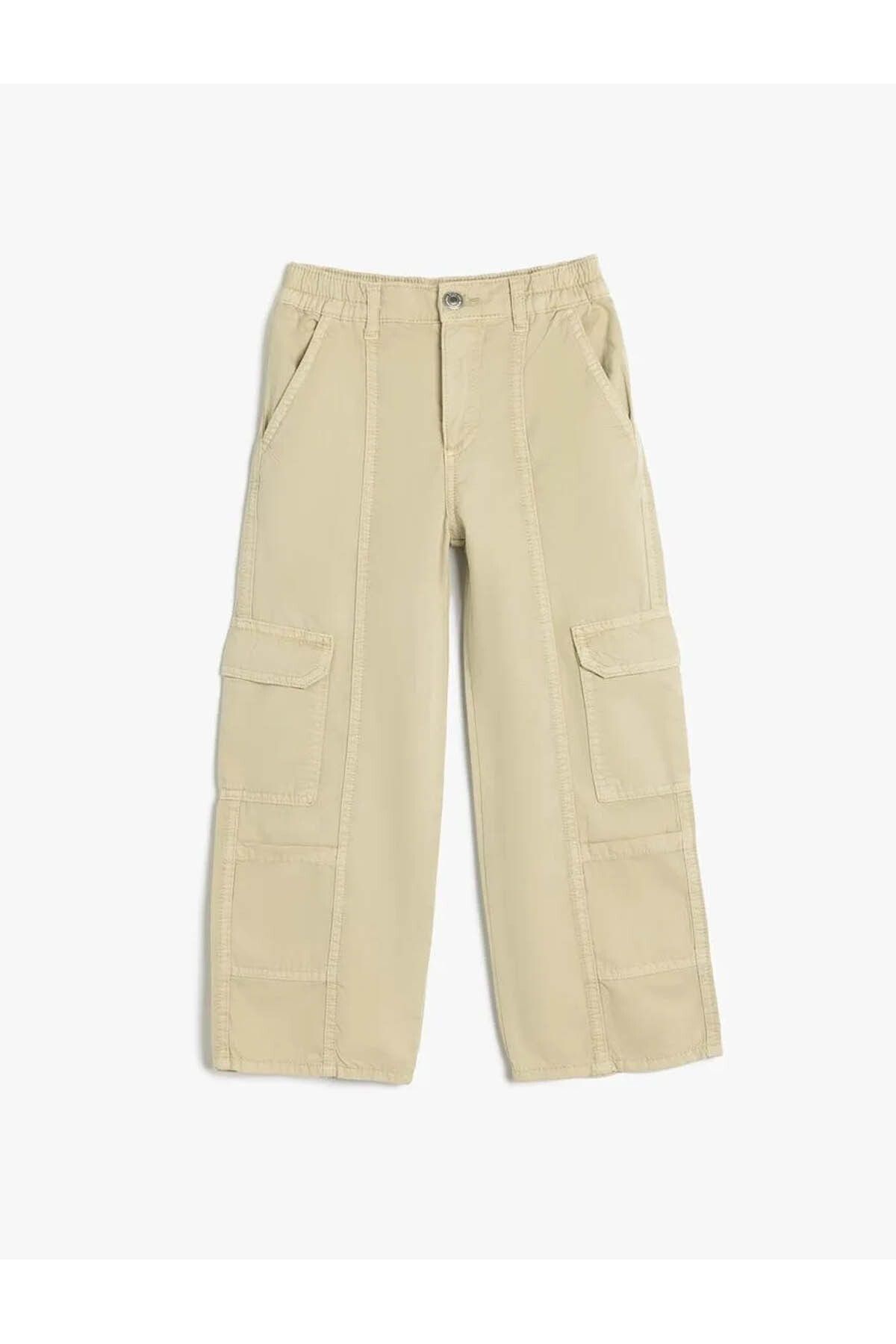 Koton Spodnie Jeansowe Cargo Pocket Detailed Cotton Beige Girl 5skg40051ad Kobieta - 11–12 years