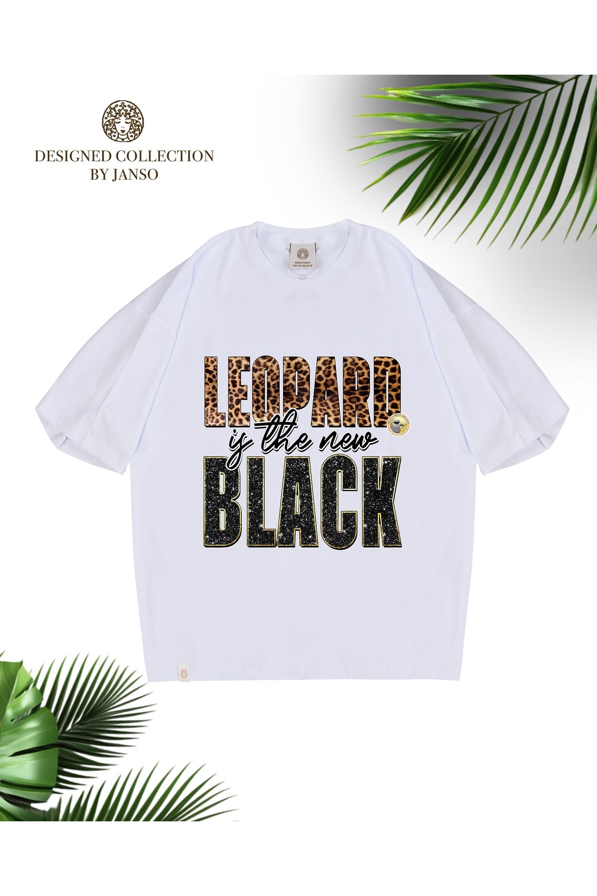 JANSO GROUP -kadın BASKILI LEDJARA and BLACK Kolsuz Atlet-şort Takimi 2li Büyük Beden Oversize