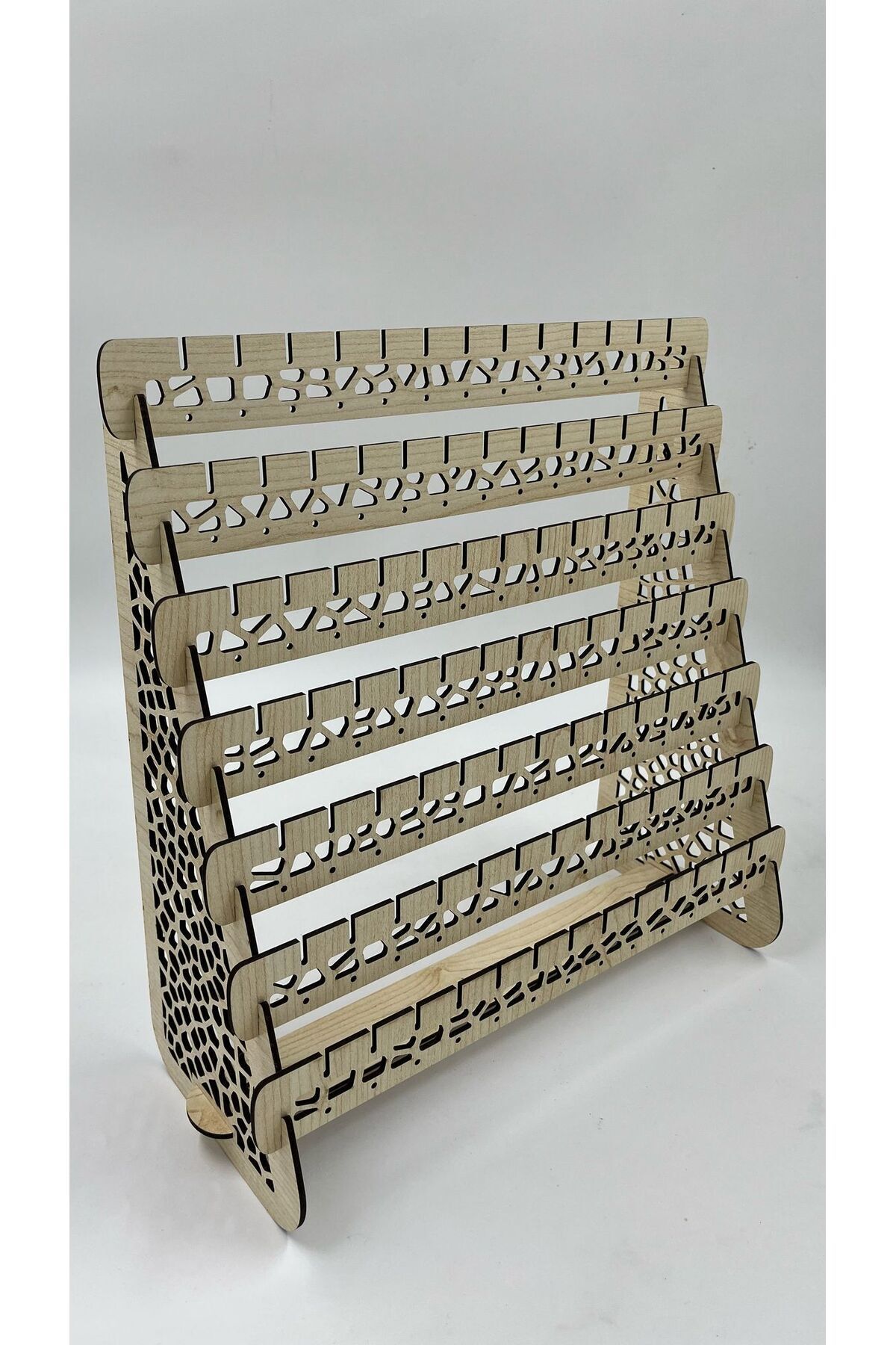 Mu Art Ahşap Ahşap Dekoratif Hediyelik Çivi Küpe Takı Standı Şık Takı Askısı Aksesuar Organizer Dizayn Stand