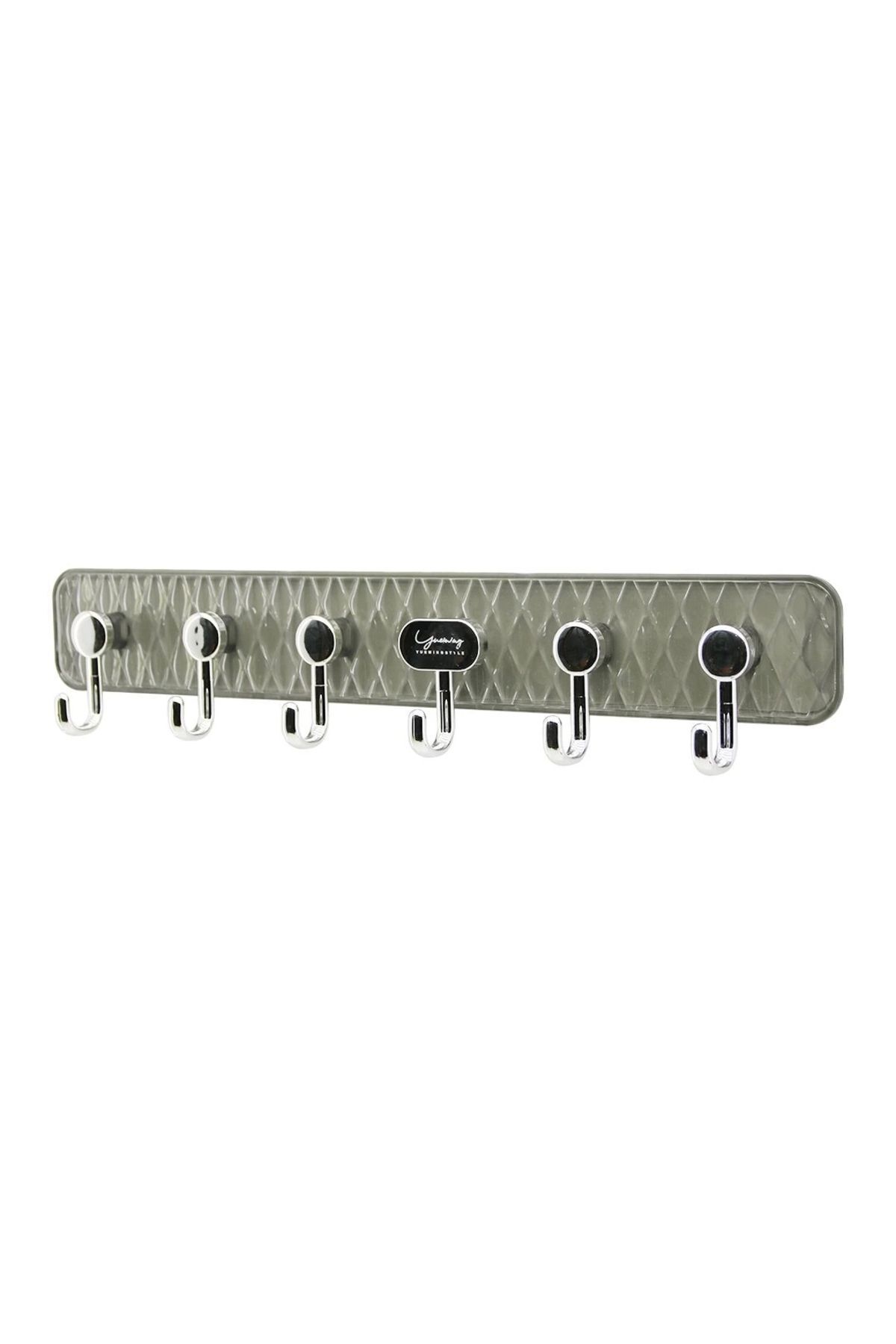 STOREMAX Delux Askı Mika Kristal Plastik Tabanlı 6 Kollu= Tak Çıkar Yapışkanlı Montaj 6x42cm (5047)