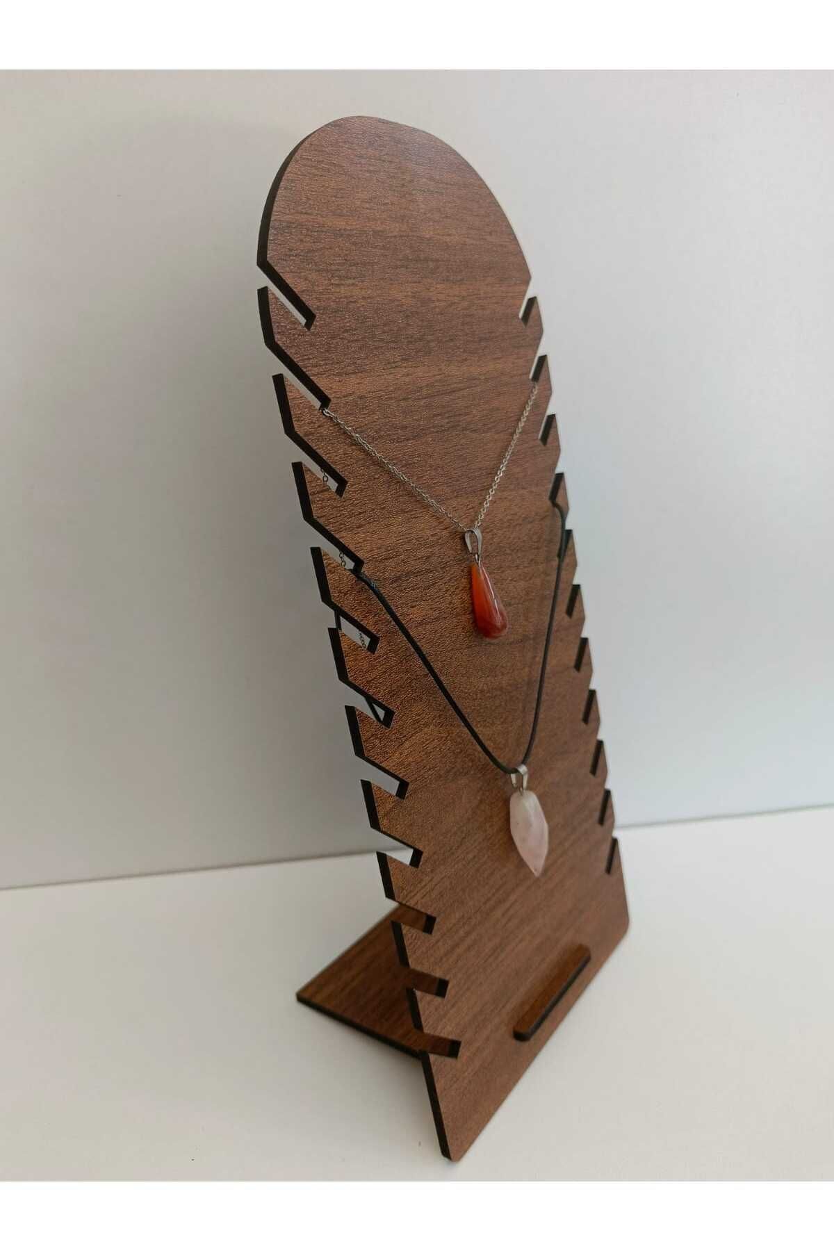 öyküdekor Ahşap MDF Kolye Standı | 14x30 cm | Beyaz & Ceviz Renk Seçenekli