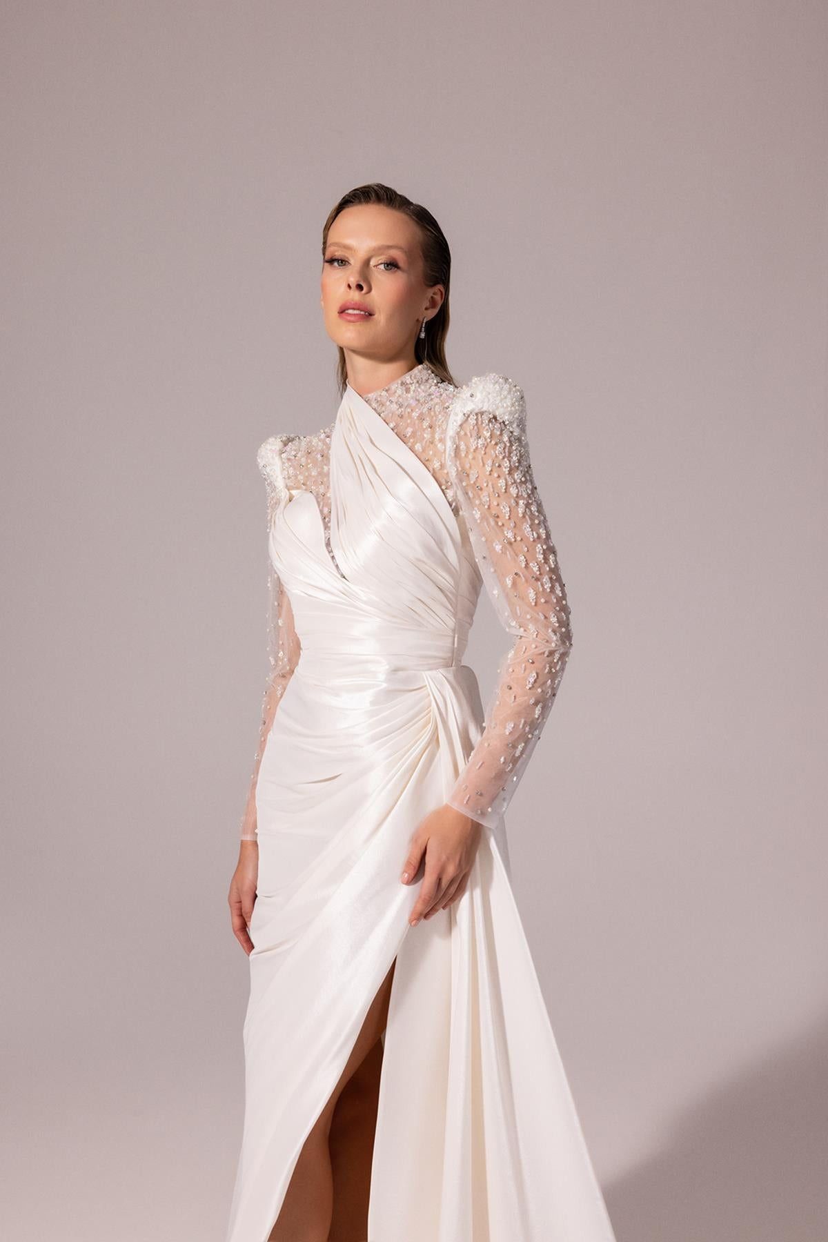 Kenzel-Full Size Embroidered Puffy Long Evening Dress 2