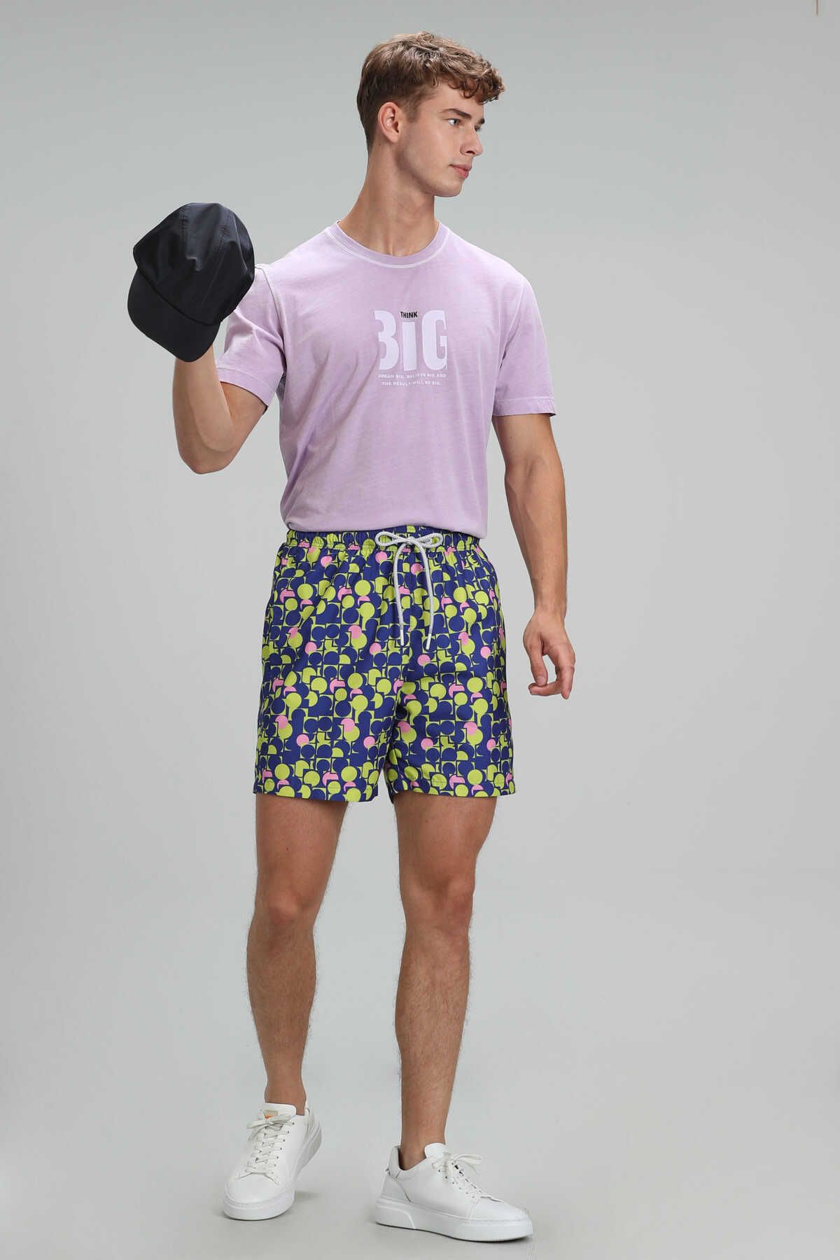 Lufian Pantaloni Scurți De Baie Geometrici Pentru Bărbați Saks Masculin - 2XL