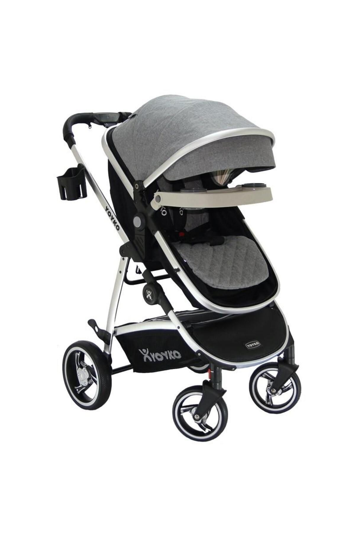 Yoyko City Seyahat Sistem Bebek Arabası 3 In 1 Gri Silver fotoğrafı 3 (önizleme)