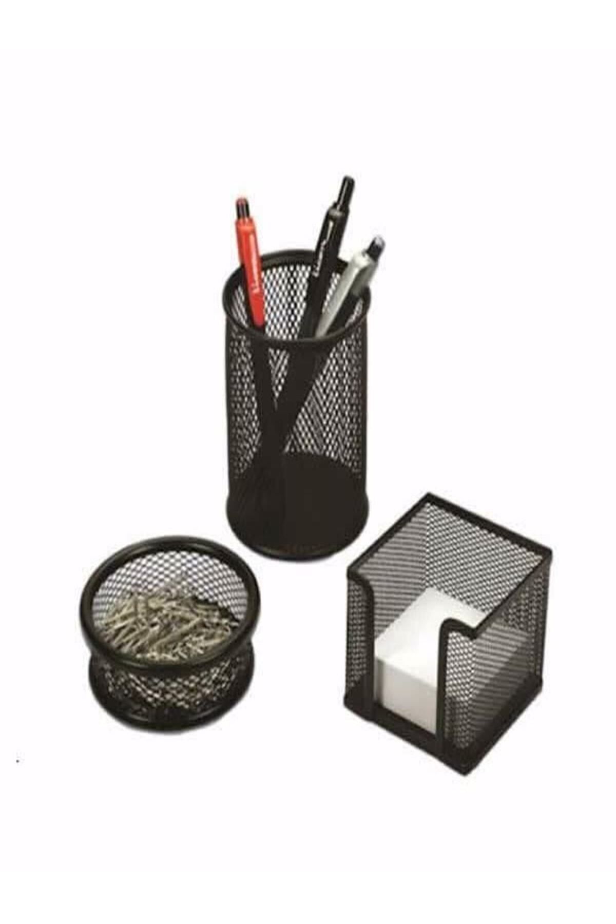 Bion Masaüstü Kalemlik Seti 3'lü File 9305 Siyah