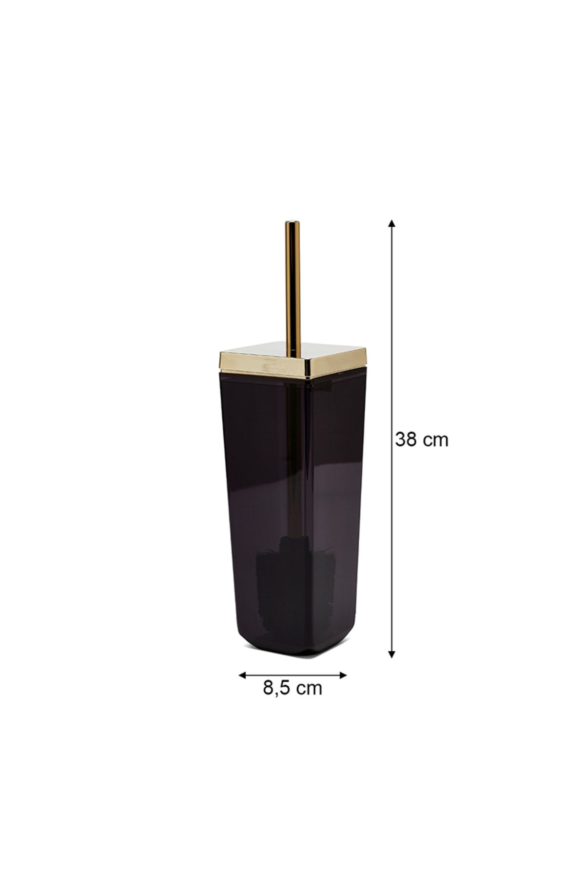 Prima Nova-Tuscany Toilet Brush - Transparent Black/Gold Cap.Frame 2