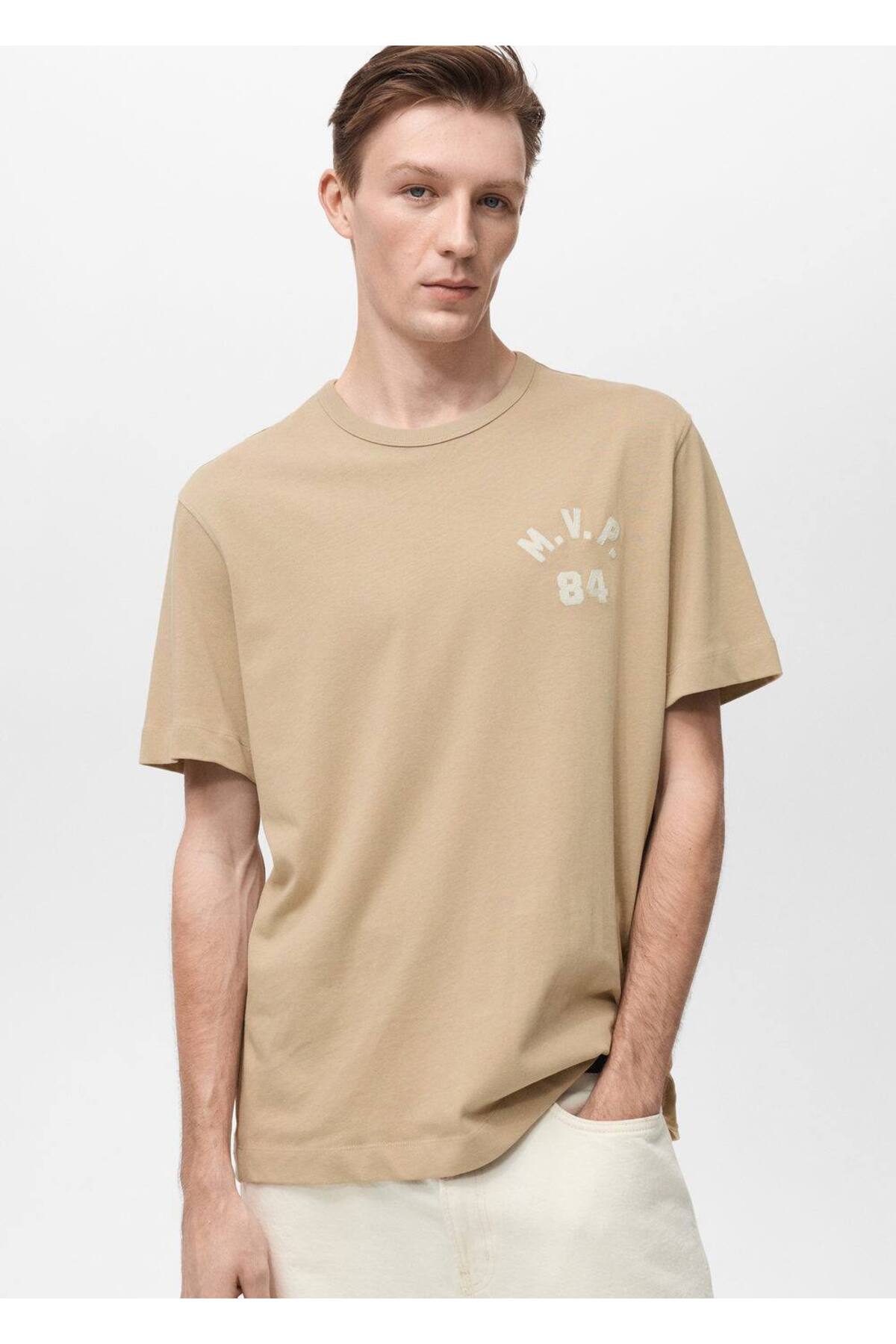 İşleme detaylı koton tişört