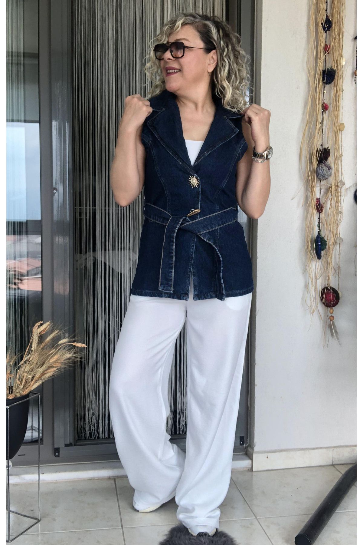 Dila Butik-Ayrobin Linen Palazzo Trousers 2