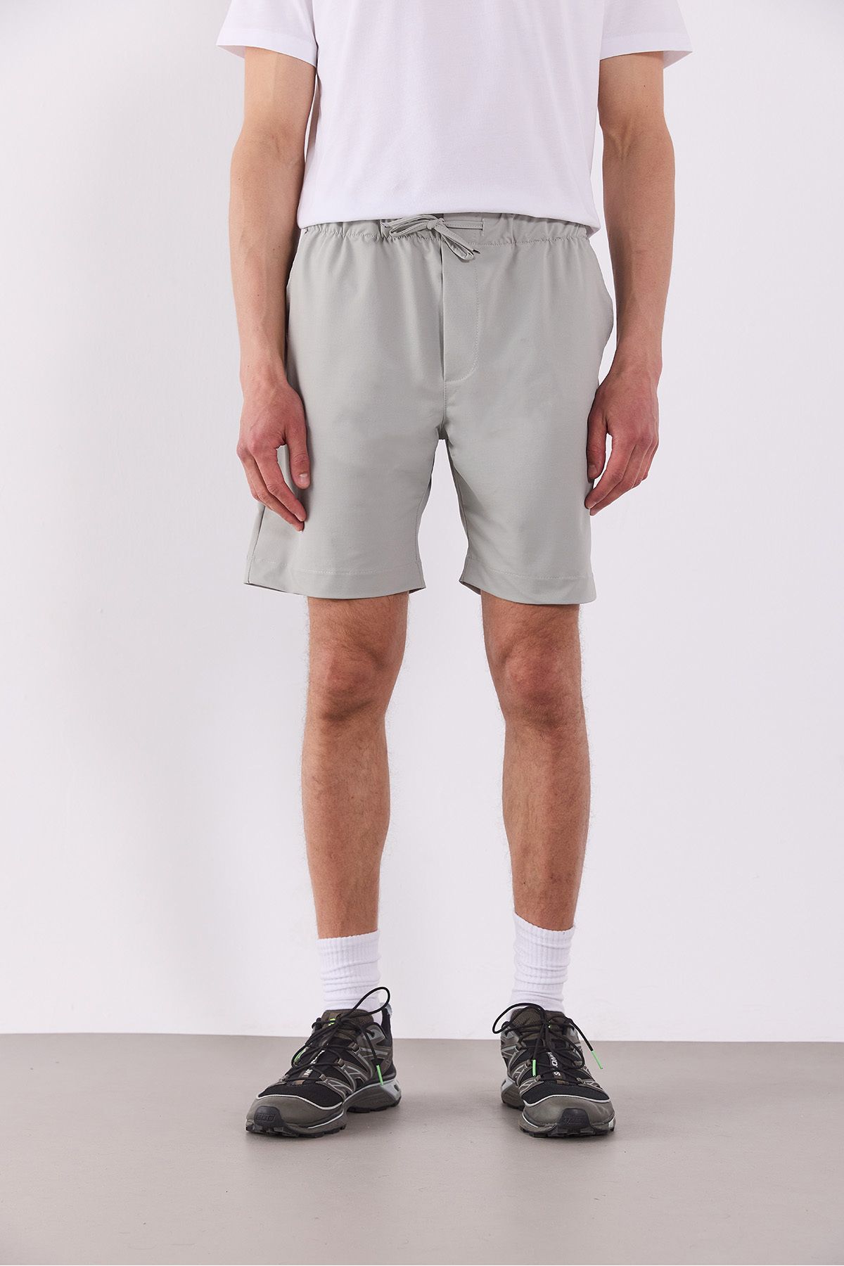 VENA-Elastic Waist Technical Shorts - Gray 6