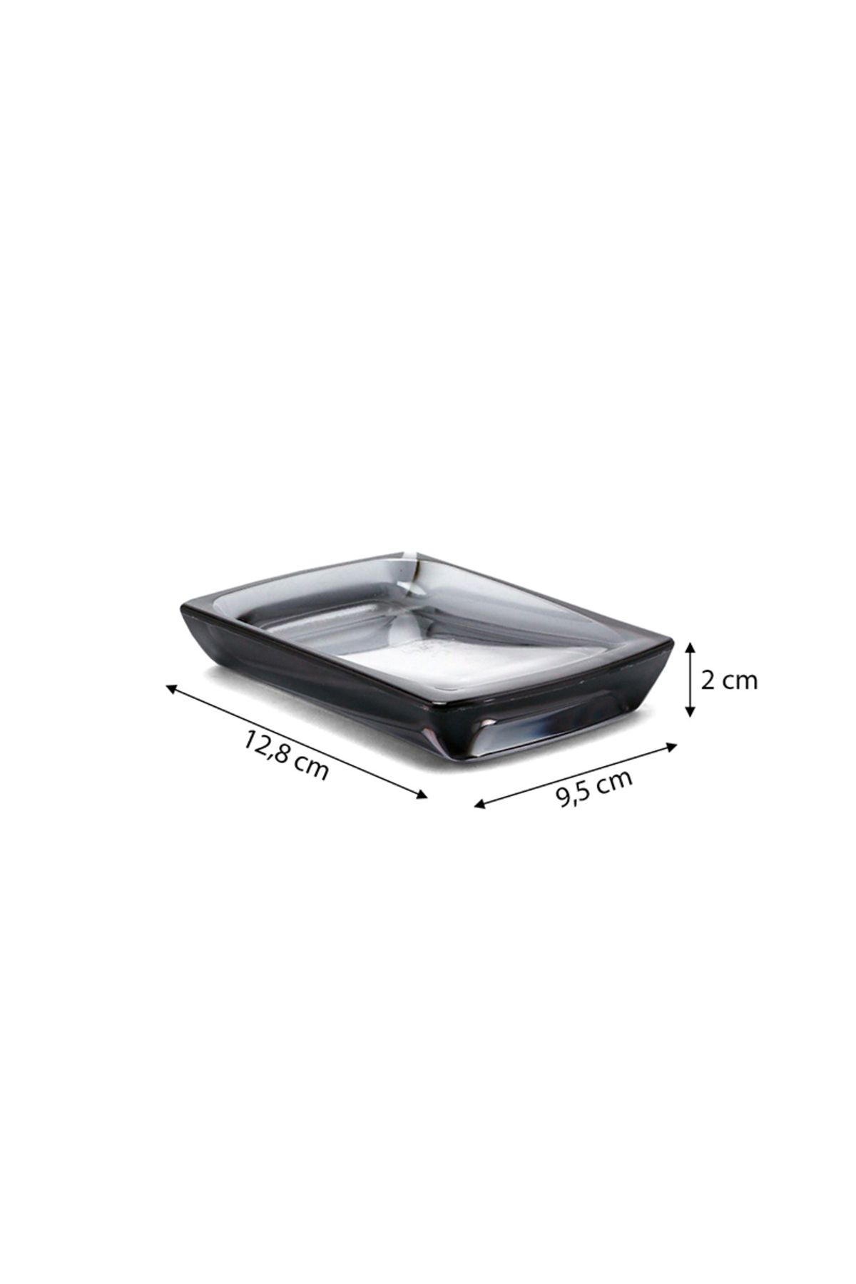 Prima Nova-Transparent Black Soap Dish Biga Solid 3