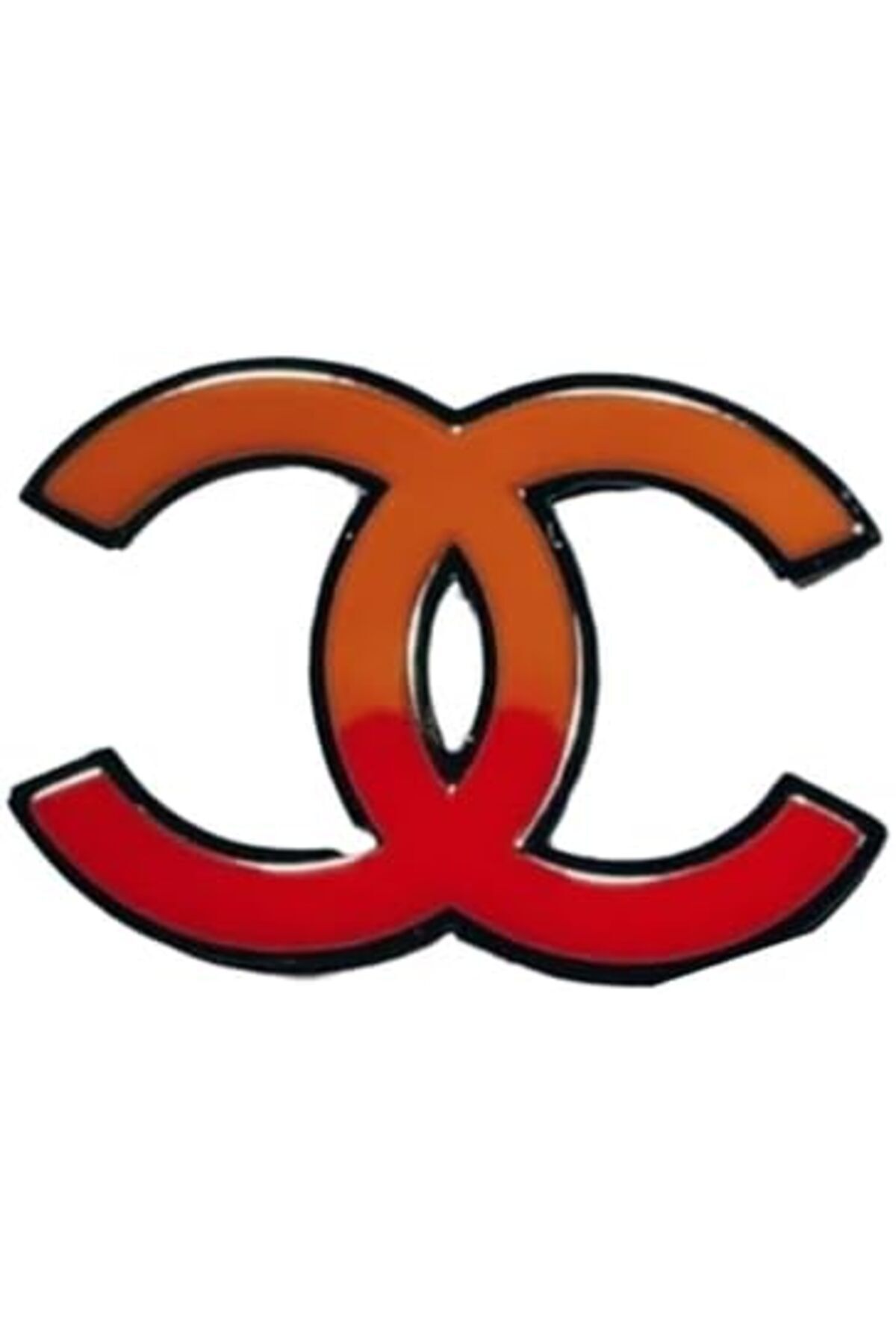 دبوس عصري بشعار CC باللونين الأحمر والبرتقالي للنساء من BUNCA