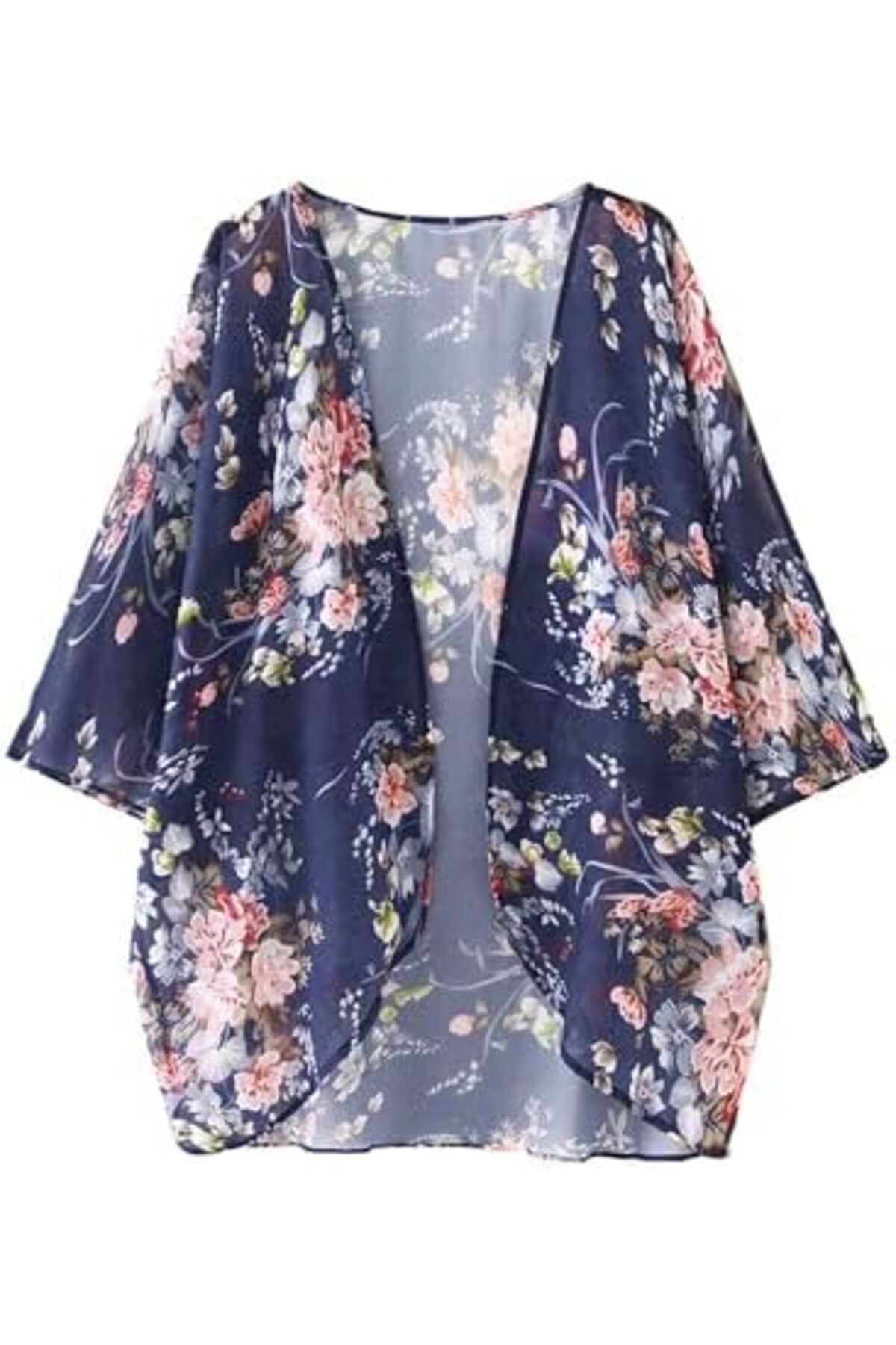 كارديجان كيمونو صيفي طويل فضفاض للنساء بتصميم زهور بوهيمية