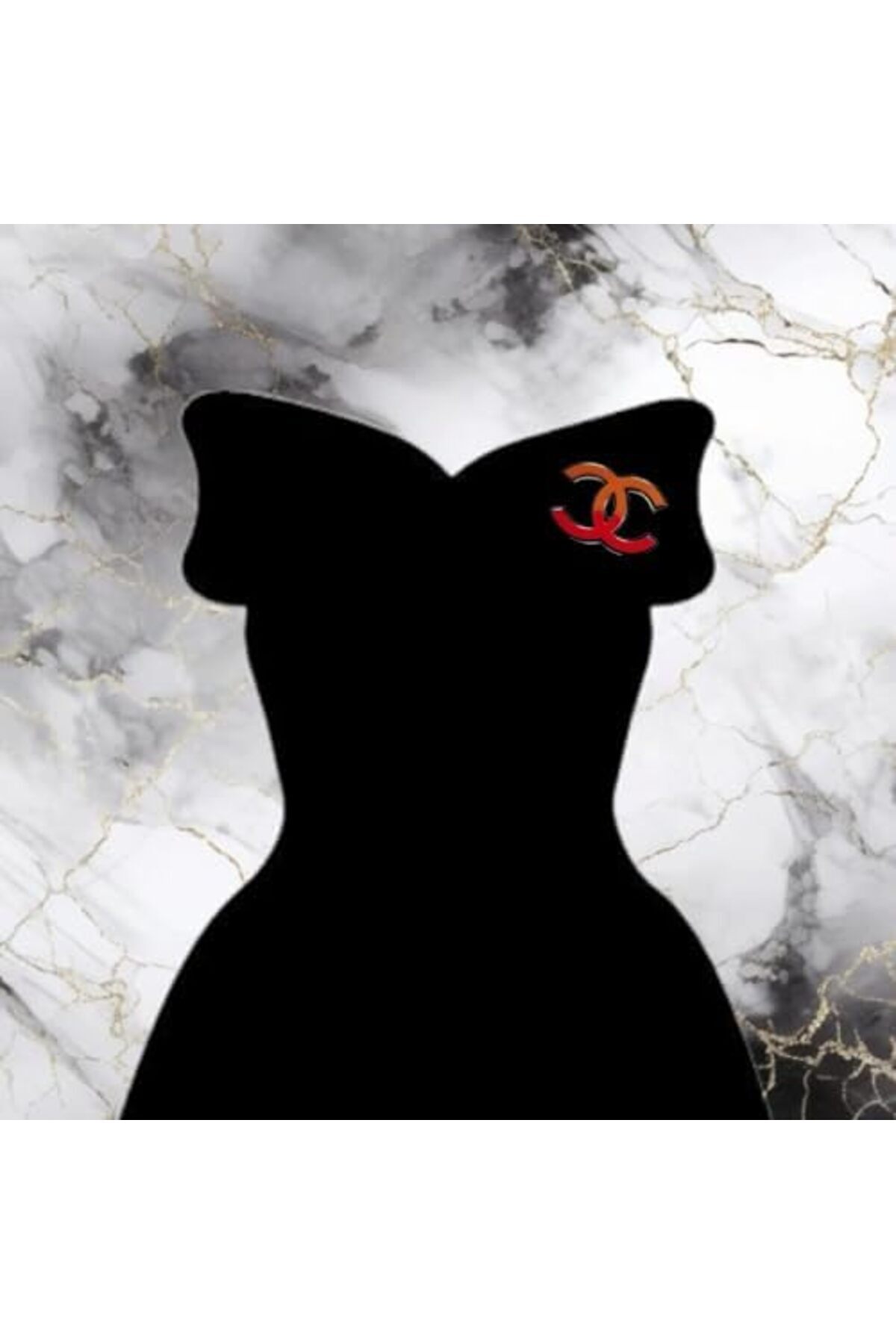 دبوس عصري بشعار CC باللونين الأحمر والبرتقالي للنساء من BUNCA