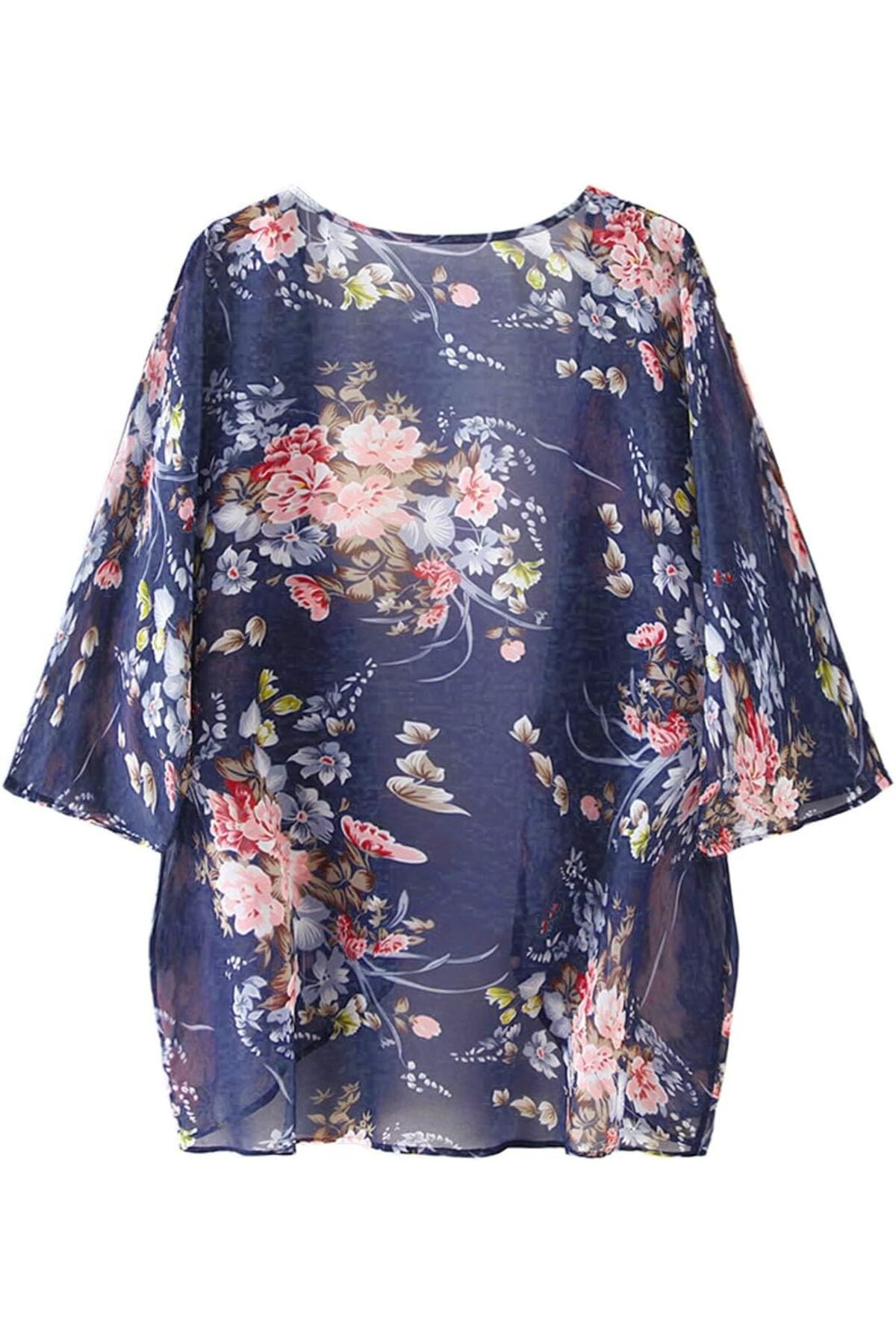 كارديجان كيمونو صيفي طويل فضفاض للنساء بتصميم زهور بوهيمية