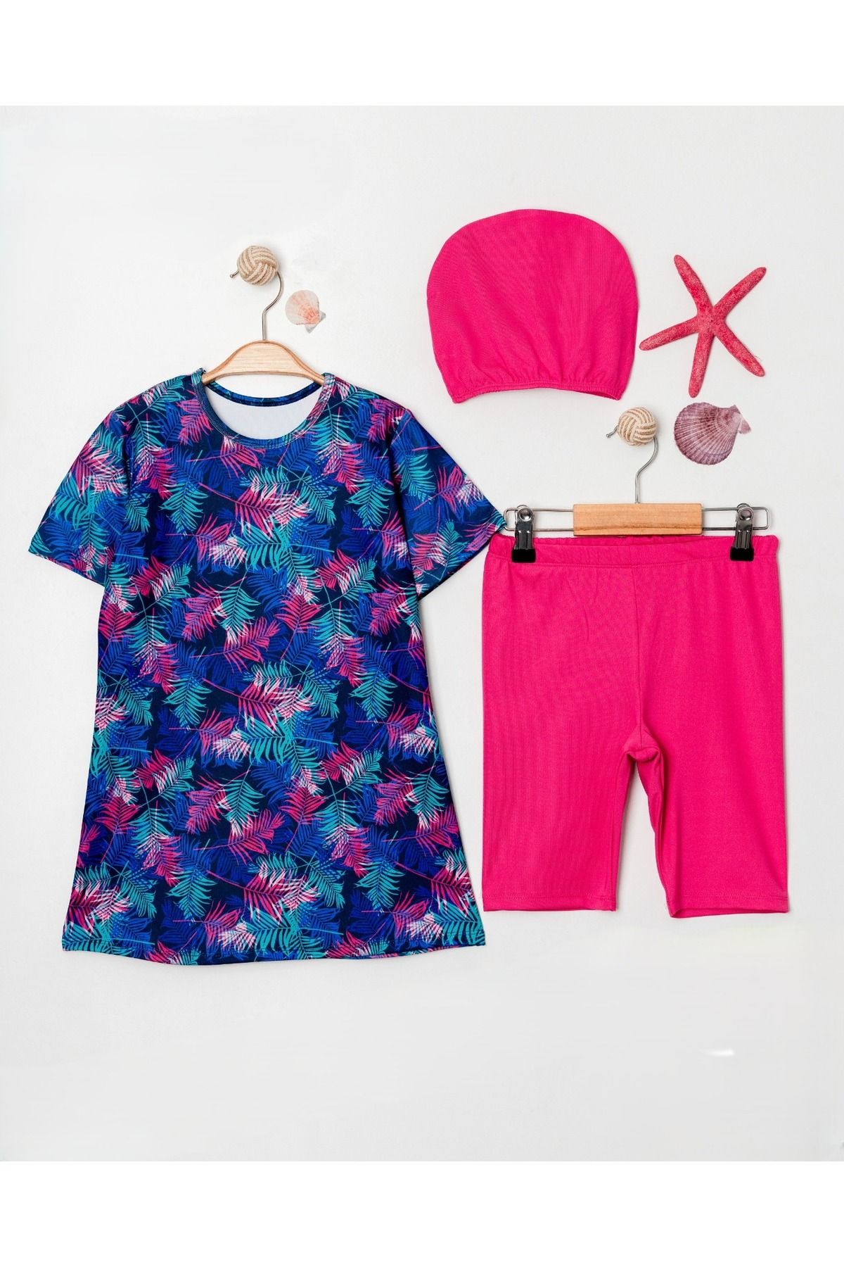 Bilge Trend Costum De Baie Pentru Mare Și Piscină Pentru Fete - Set Top Și Bonetă Femeie - 7–8 years