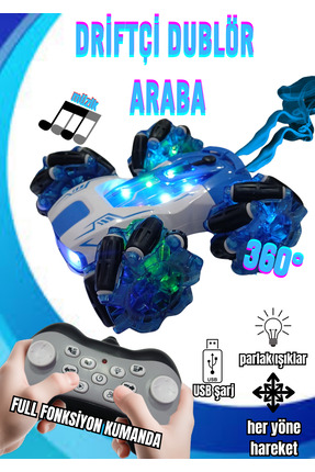 Boratila Toys Drift Yapan Uzaktan Kumandalı Araba-Buhar,Işık,Ses,TypeC Şarj,3...