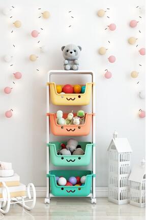Mgr Office 4 Katlı Oyuncak Dolabı, Oyuncak Organizeri, Sepetli Oyuncak Dolabı...
