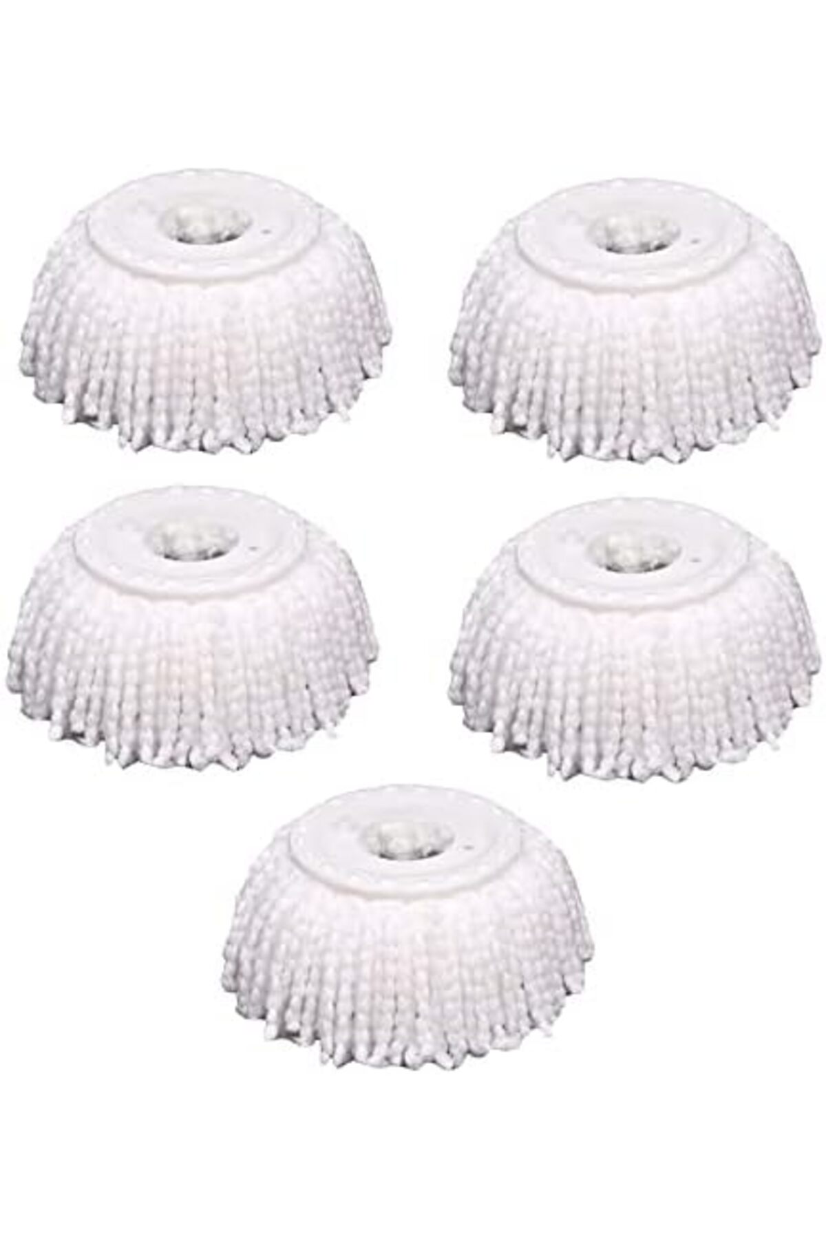 مجموعة من 5 رؤوس استبدال ممسحة دوارة، مصنوعة من الألياف الدقيقة، شكل دائري، مقاس قياسي عالمي 360 درجة