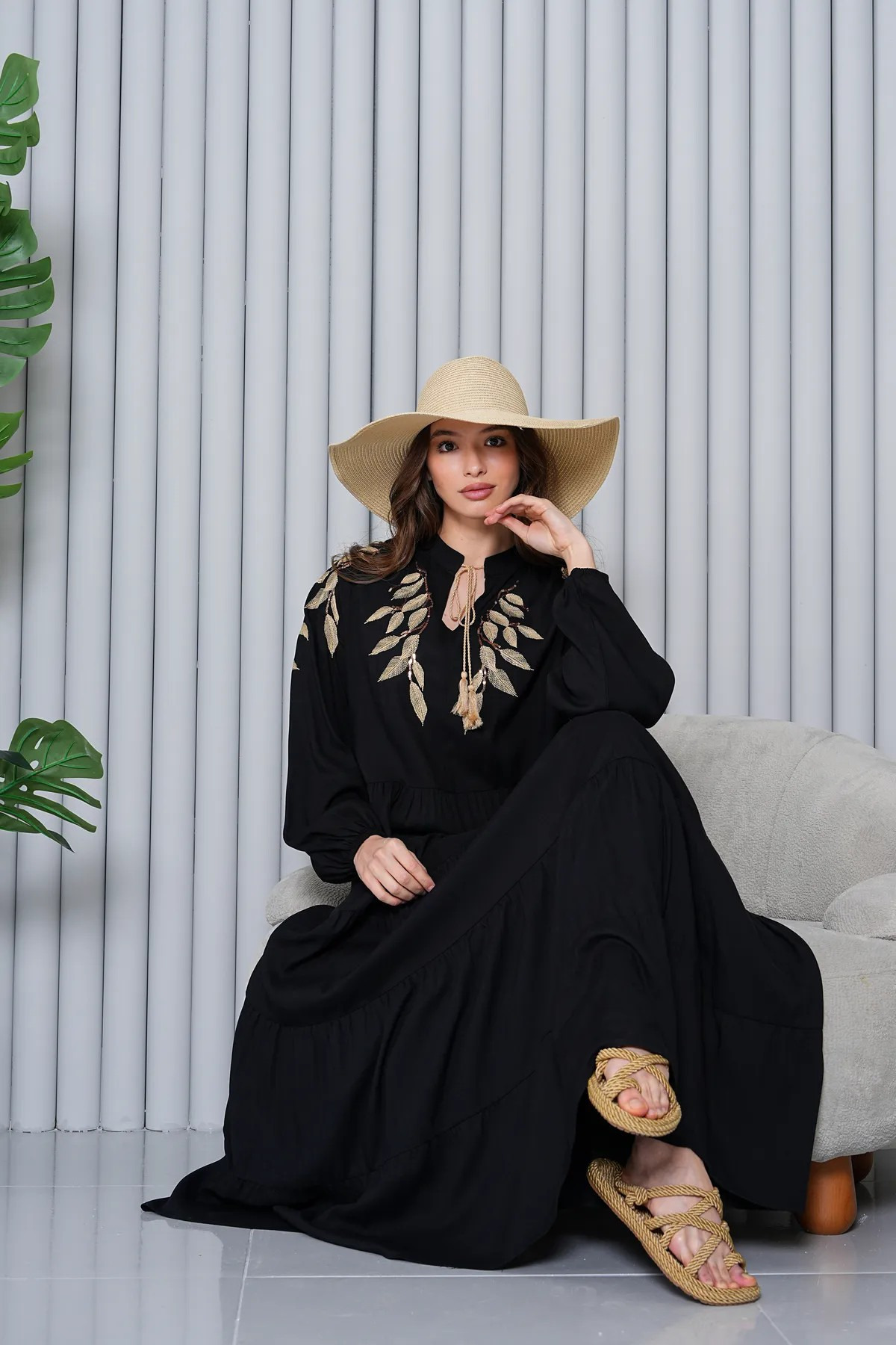 My Blog-Μαύρο Μίνι Φόρεμα με Παγιέτες Κεντημένο Plus Size - 2065 - 2 3
