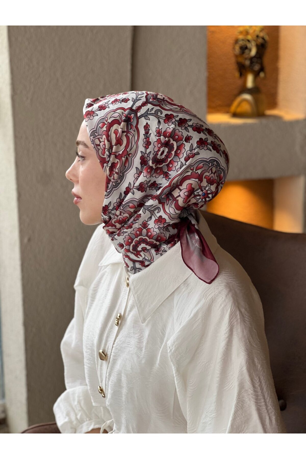Modakaşmir-April Pattern Cotton Scarf 3