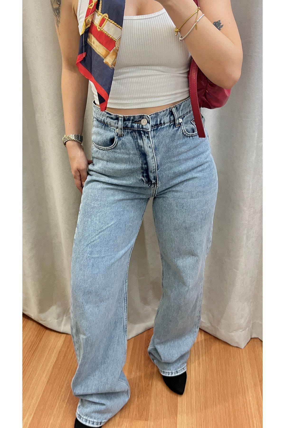 Butik-Blue High Waist Straight Jean 4