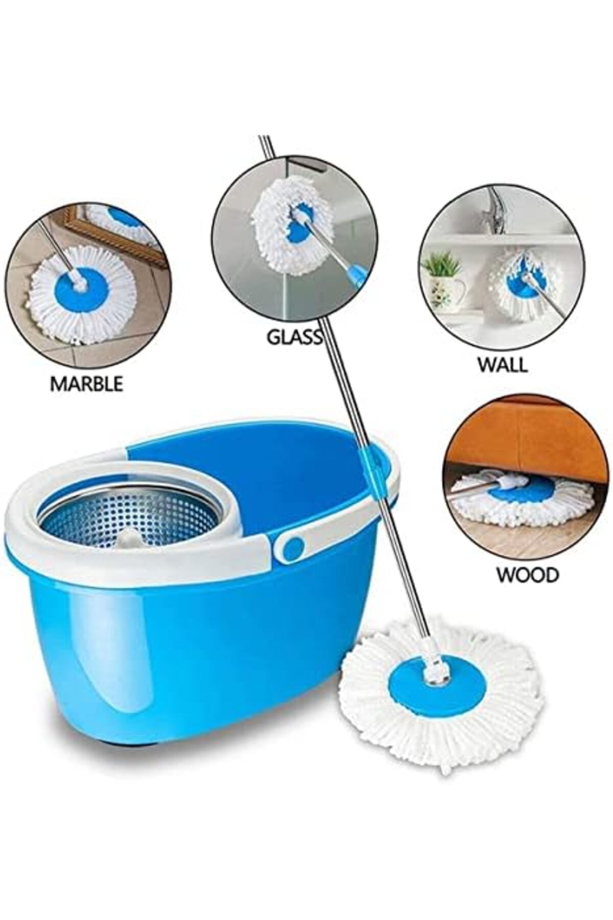 مجموعة من 5 رؤوس استبدال ممسحة دوارة، مصنوعة من الألياف الدقيقة، شكل دائري، مقاس قياسي عالمي 360 درجة