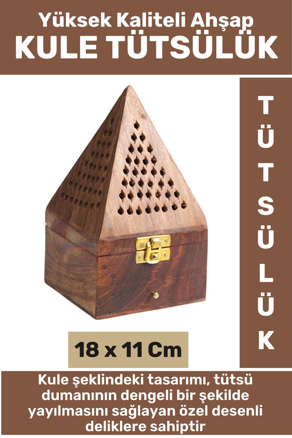 teknotrust Premium Seri Yüksek Kaliteli Yoga Meditasyon Aromaterapi Chakra Pozitif Enerji Ahşap KULE Tütsülük