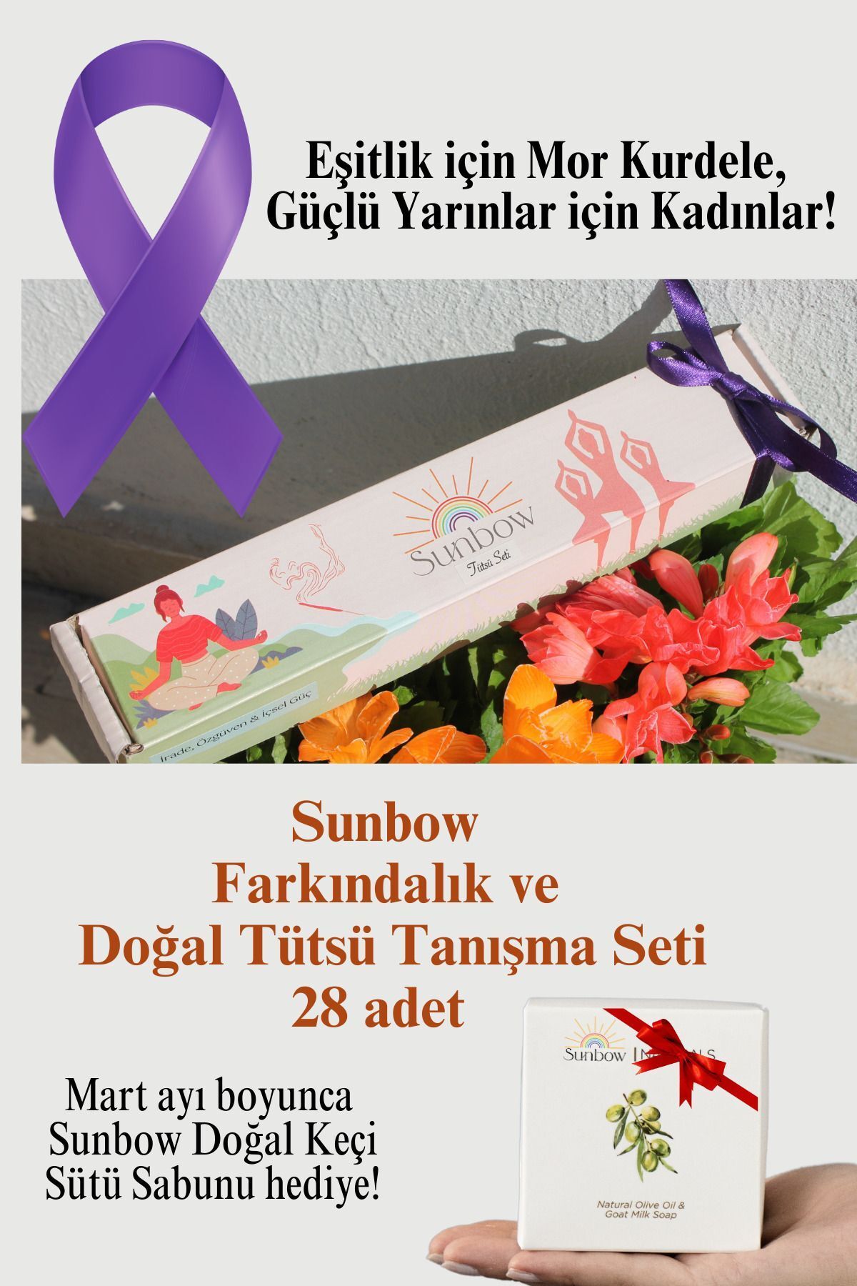 Sunbow Farkındalık ve Doğal Tütsü Tanışma Seti - 28 Adet Doğal Tütsü - Doğal Keçi Sütü Sabunu Hediye