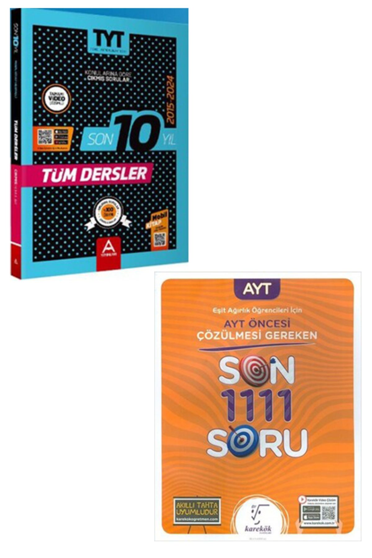A Yayınları 2025 TYT 10 Yıl Çıkmış ve AYT 1111 Soru Bankası Seti