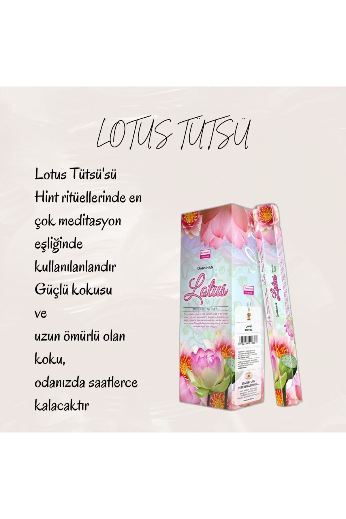 Çare Burada Darshan Incense LOTUS Çubuk Tütsü