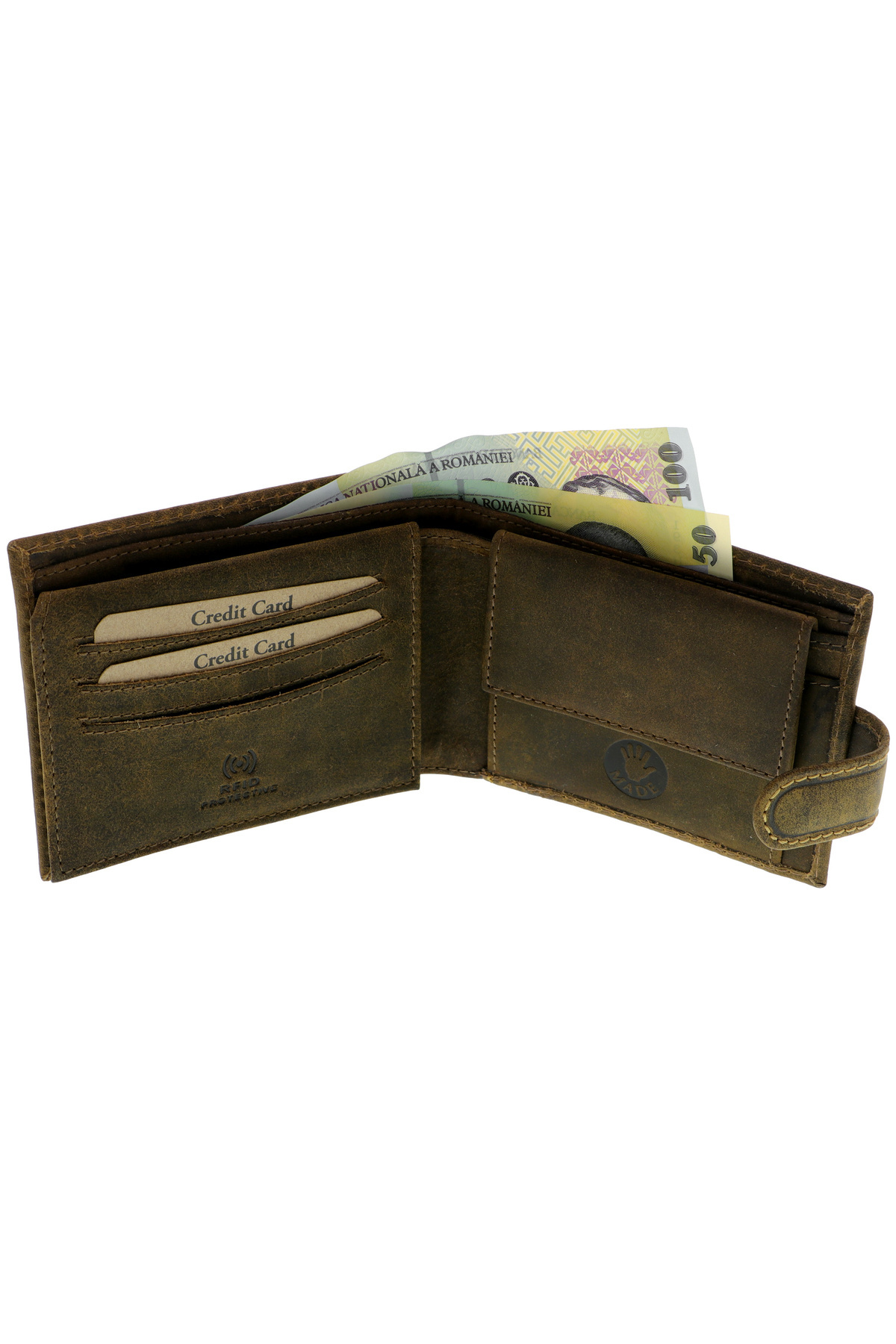 GiftExpress-Genuine leather wallet wolf dog RFID 5