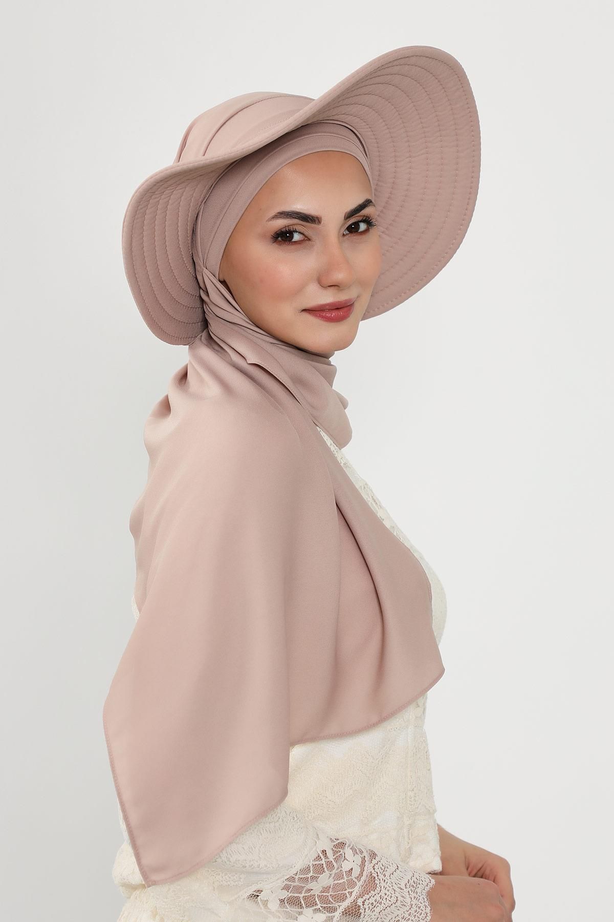 Aisha's Design-Practical Crepe Shawl Turban with Removable Bowknot Hat on the Back,Ss-9 6