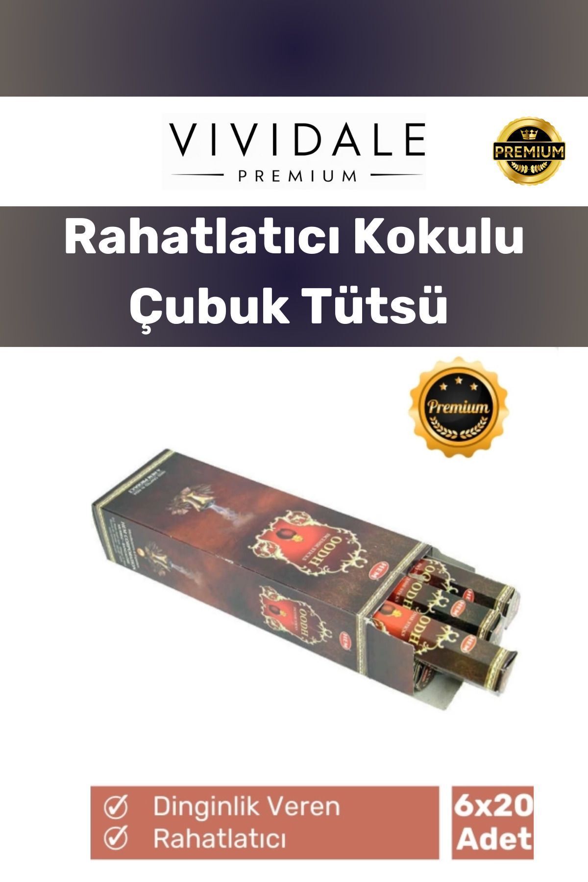 Vividale Özel Üretim Rahatlatıcı Dinginlik Veren Meditasyon Çakra Enerji Kokulu Çubuk Tütsü 6 x 20 Adet