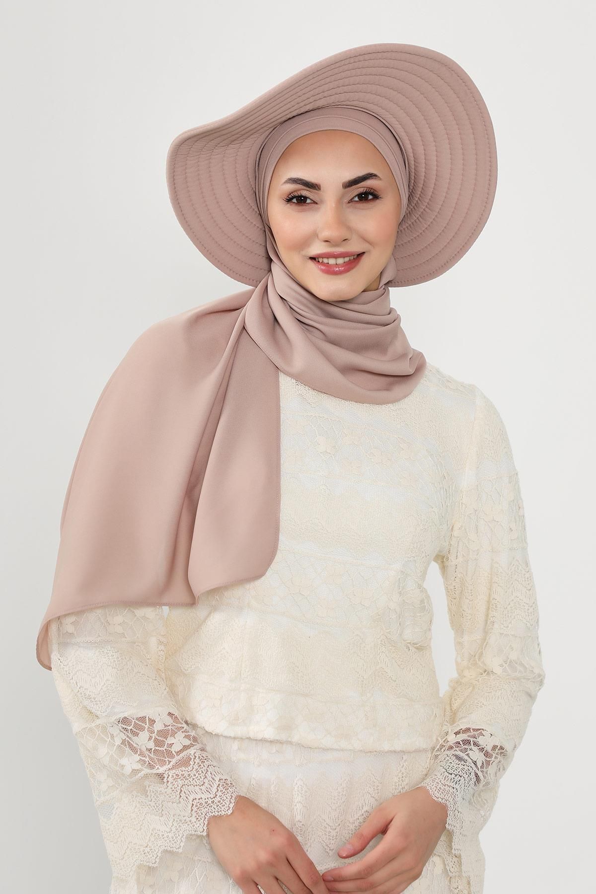 Aisha's Design-Practical Crepe Shawl Turban with Removable Bowknot Hat on the Back,Ss-9 4