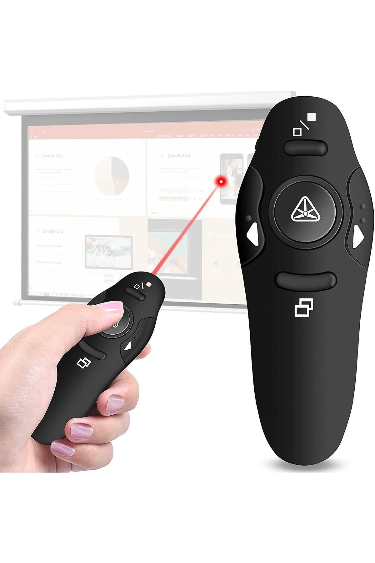 Tastech Kablosuz Sunucu PPT Kontrol Cihazı Sunum Uzaktan Kumanda Lazer İşaretçi USB Fare Tıklayıcı