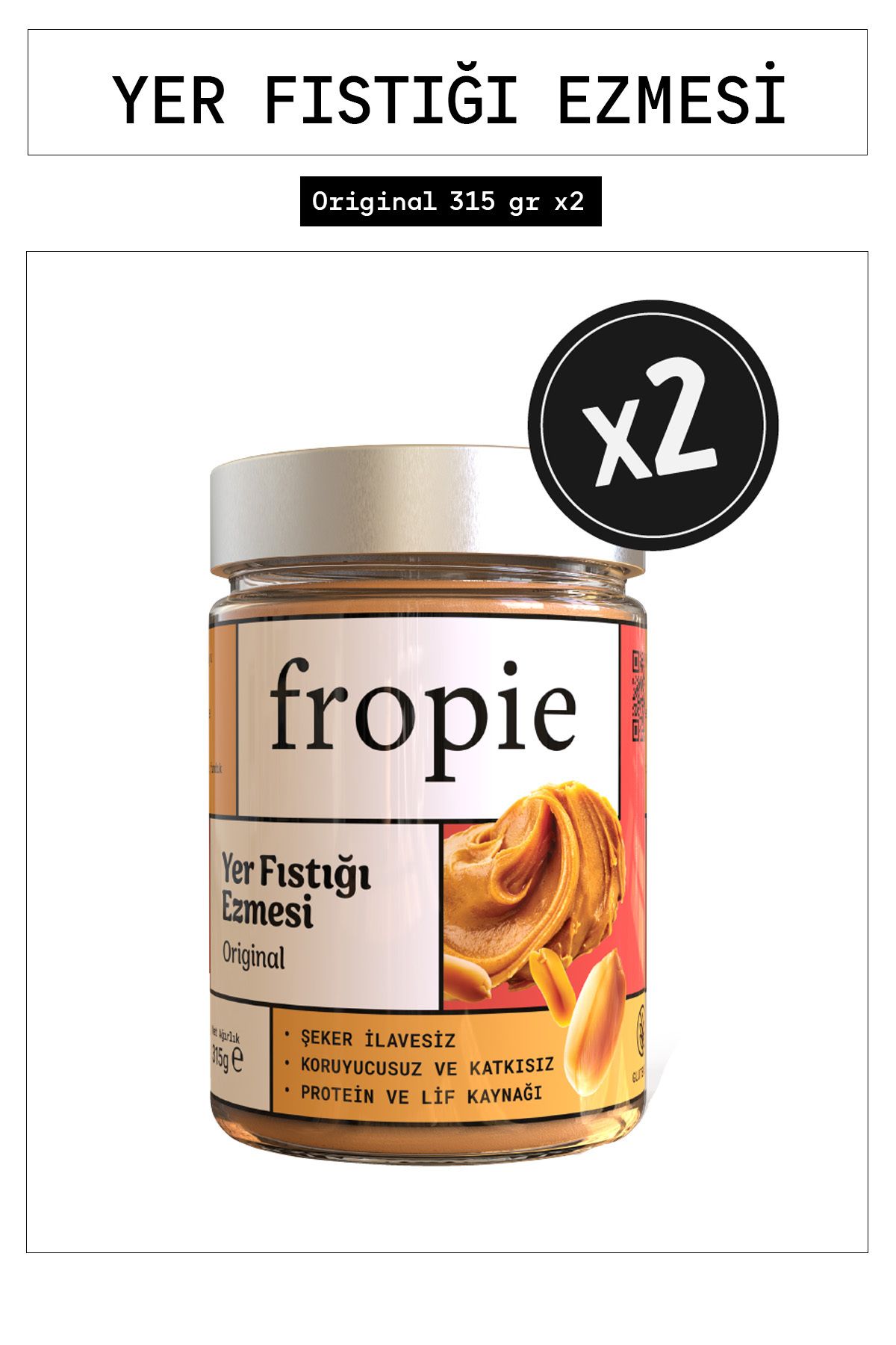FROPİE Yer Fıstığı Ezmesi - Orijinal 315 gr x 2 Adet