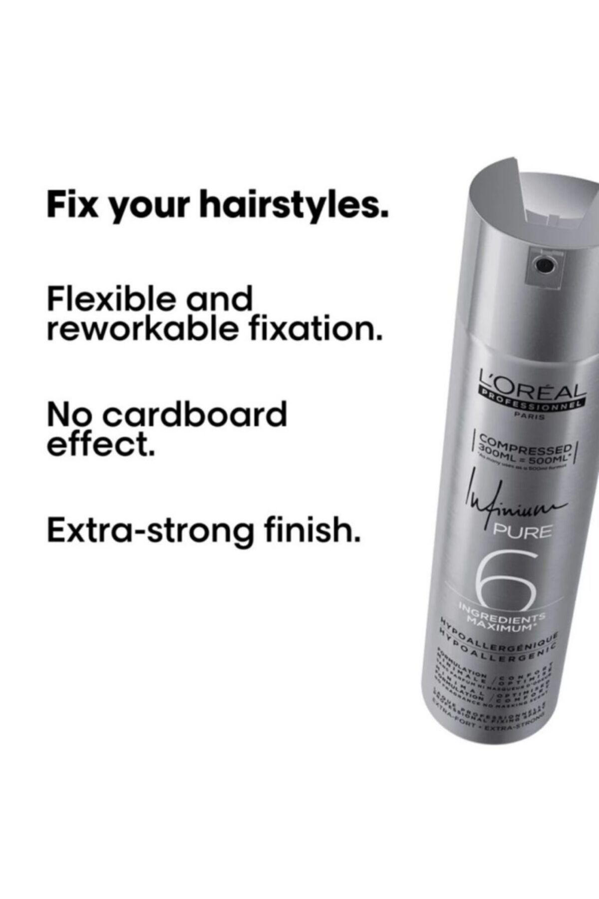 اسپری مو INFINIUM PURE EXTRA FORT موهای فوق العاده قوی 300 میل بسته بندی جدید L'oreal Professionnel