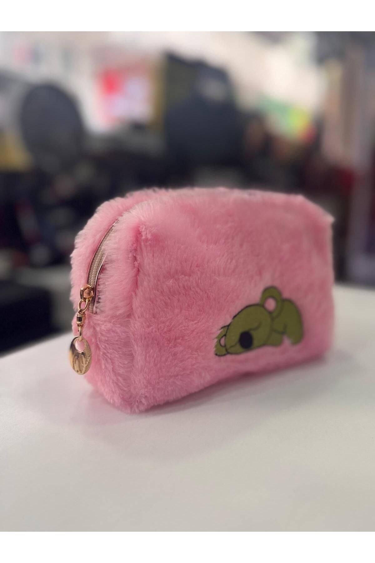 gift plus Günlük Makyaj Çantası Şık Tasarım-16x10x6,50 Cm Peluş