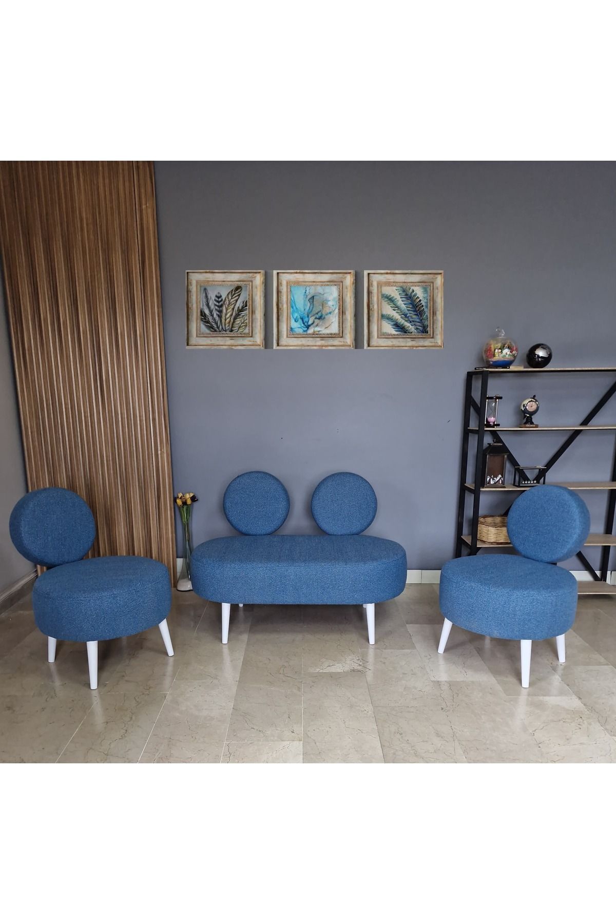 WATERYBROOK DÜNYA Ofis-Bekleme Salonu Koltuk Takimi Mobilya Takımı Balkon- Ofis Büro Koltuğu - Şönil Kumaş