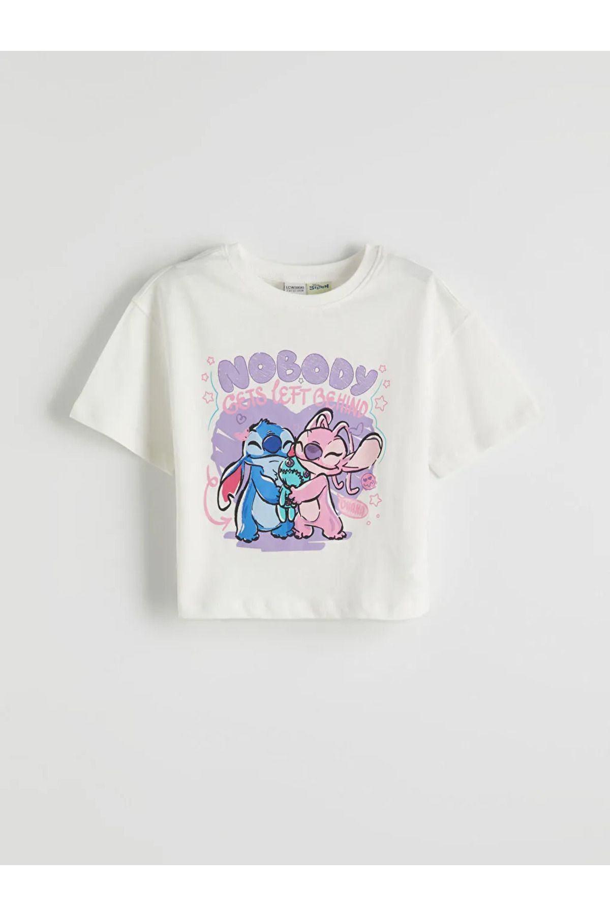 LC Waikiki-تي شيرت وبنطال رياضي للفتيات مطبوع عليه Lilo and Stitch برقبة دائرية من إكرو 2