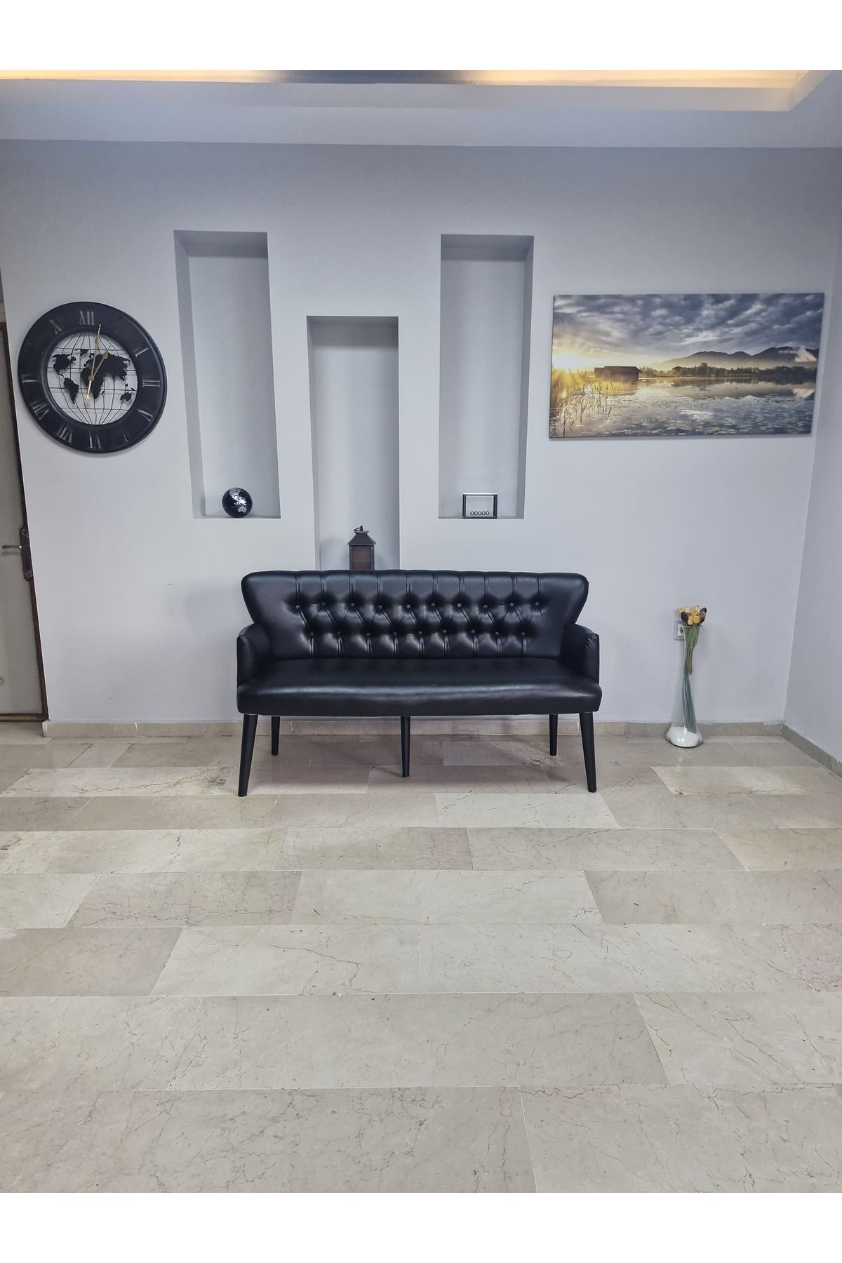 WATERYBROOK DERİ 3 ü Çay Seti Koltuğu ÜÇÜ Koltuk - Cafe, Ofis, Balkon, Kafe, Bahçe, Salon Mobilyası