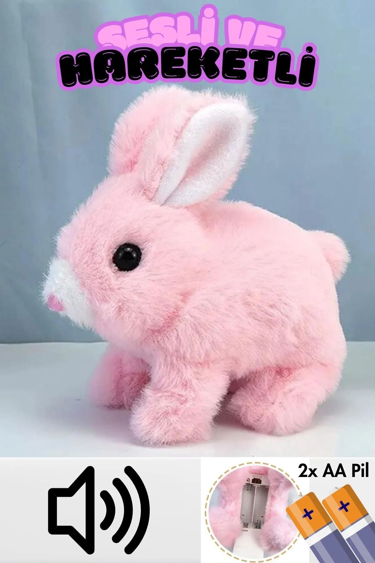 SCOWETTO Peluş Sesli Ve Hareketli Tavşan Çok Fonksiyonlu Kulakları Ve Hareketleri Oyuncak