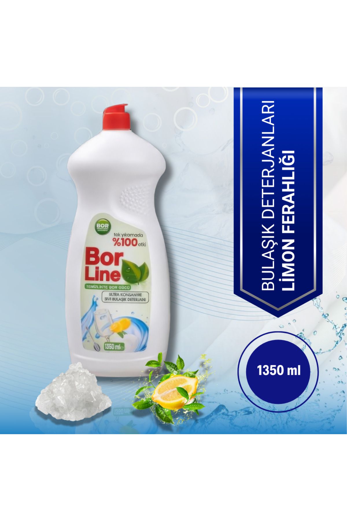 BORLINE Sıvı Bulaşık Deterjanı Limon Ferahlığı (1350 ml)