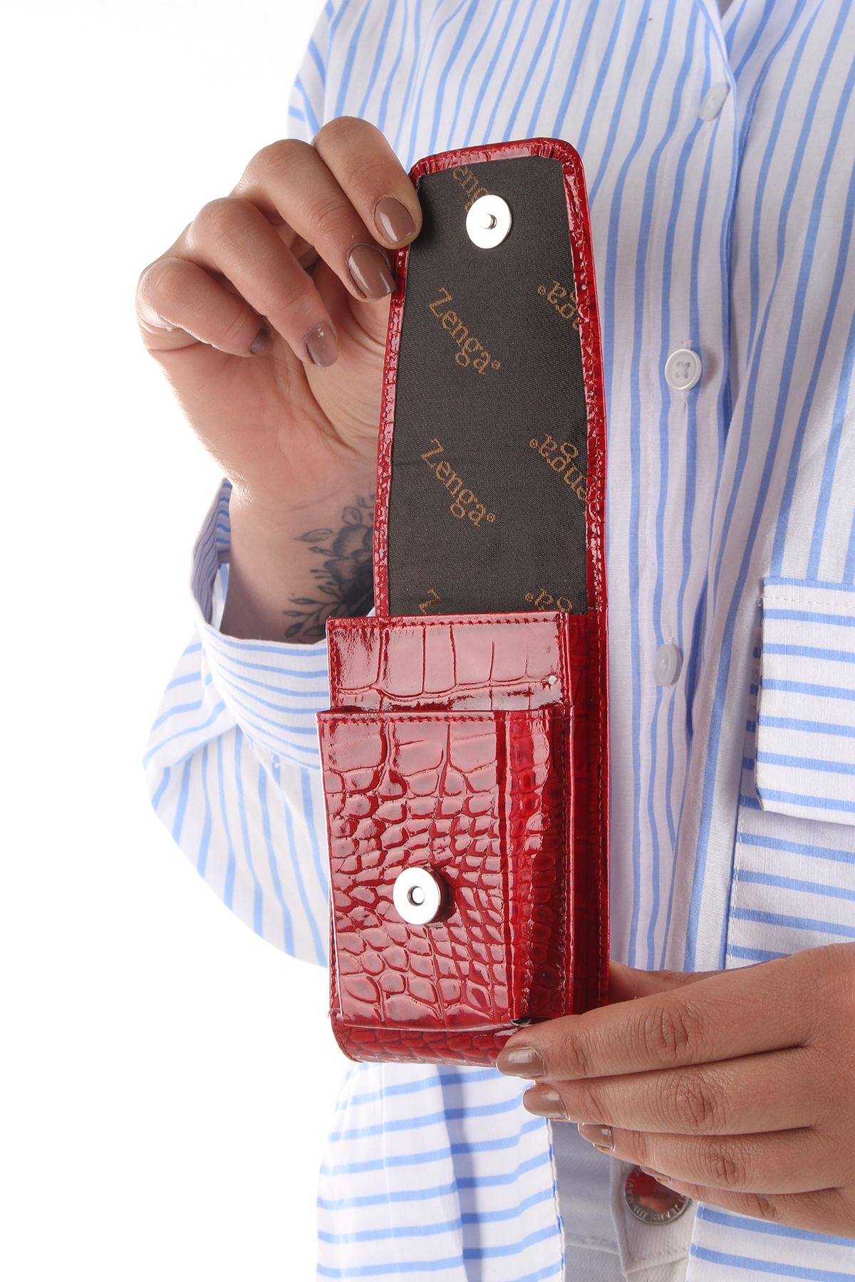 Fiyaka-Zenga 903_p 100% Genuine Leather Cigarette Holder Red 3