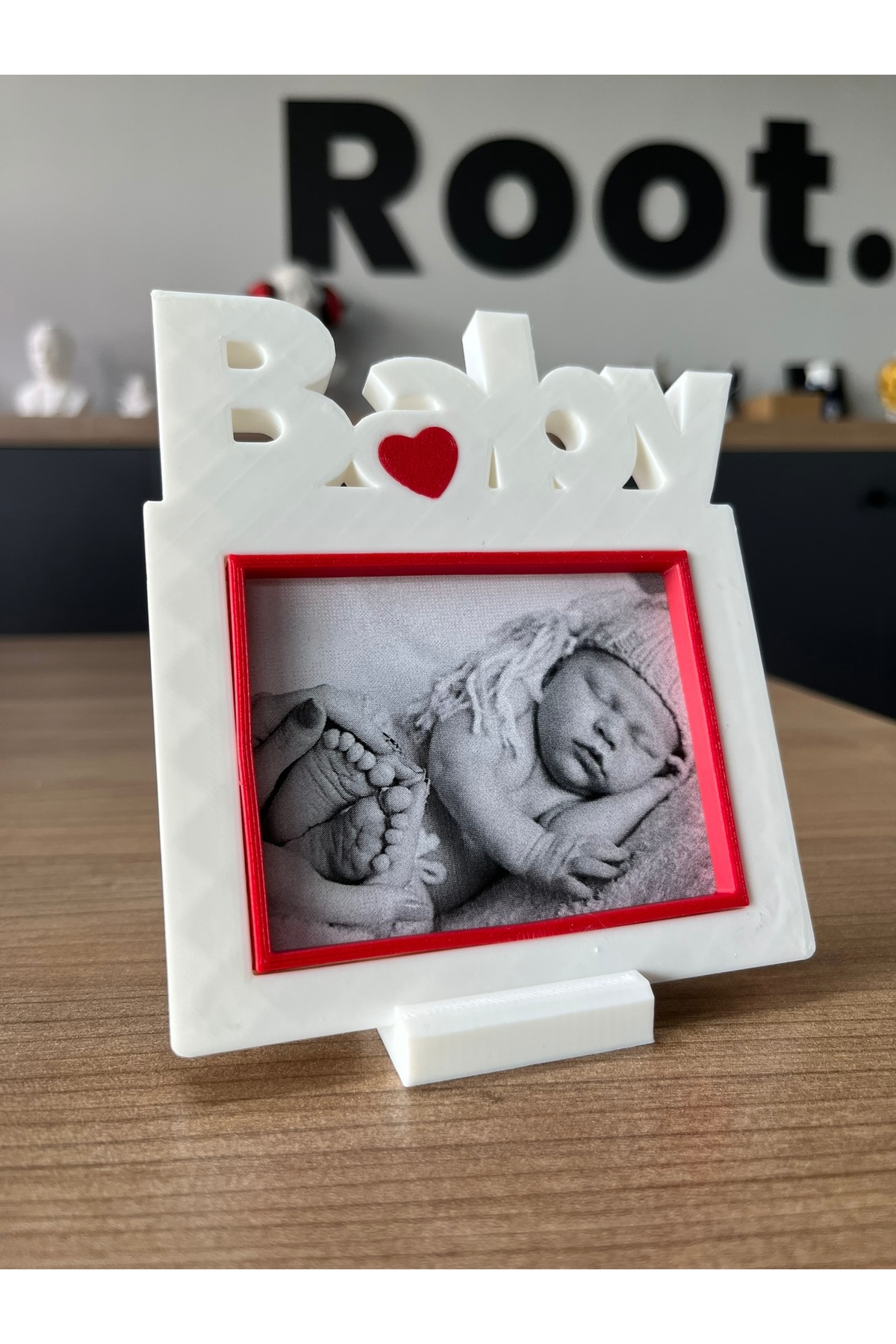 Root Made Bebek Fotoğraf Çerçevesi Baby Yazılı Kalpli Çerçeve Dekoratif Modern Anı Çerçeve fotoğrafı 5 (önizleme)