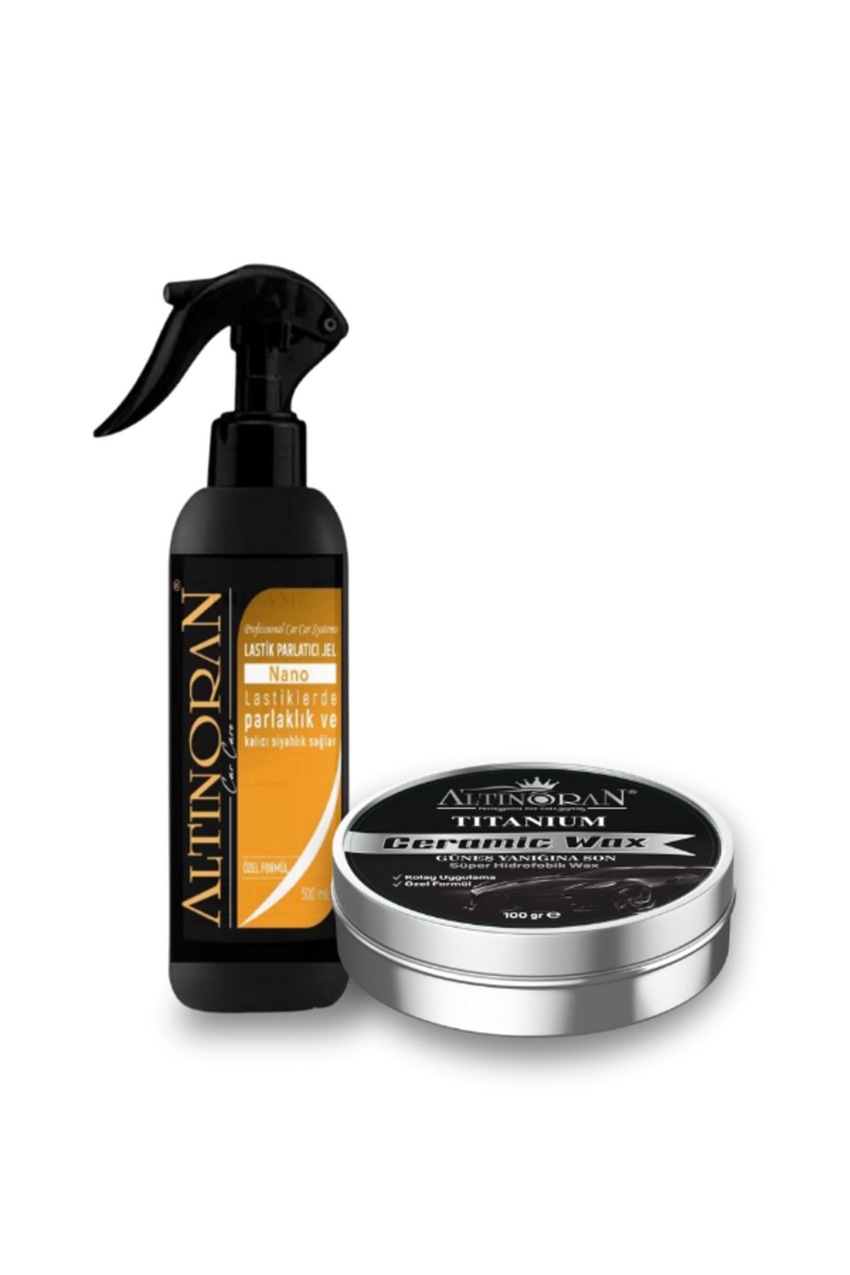 Altın Oran Nano Lastik Parlatıcı ve Plastik Yenileyici 500 ml + Titanium Ceramic Wax Krem Cila 100Gr