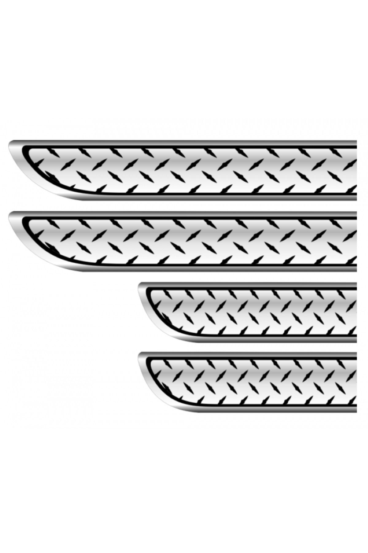 Avex-Set of 4 universal door sill protectors, chrome and diamond black 3
